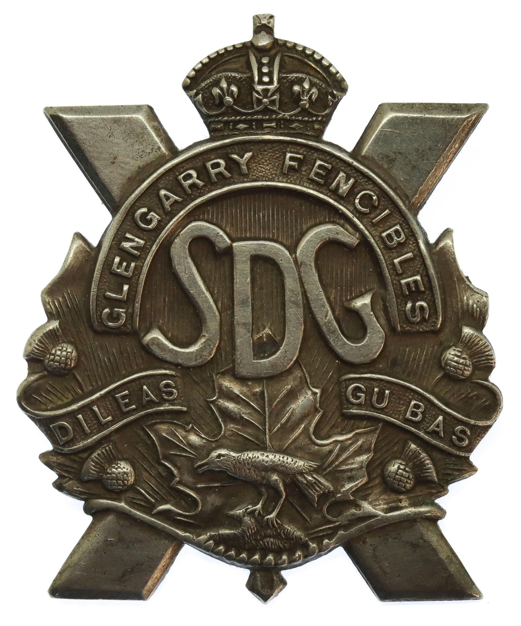 Canadian Stormont, Dundas & Glengarry Highlanders Cap Badge - King's Crown