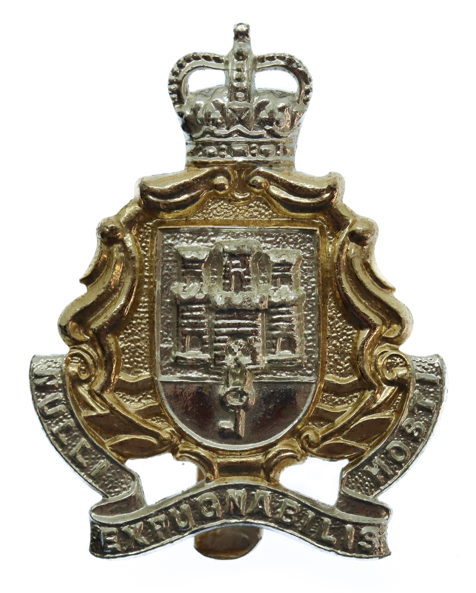 Royal Gibraltar Regiment Anodised (Staybrite) Cap Badge