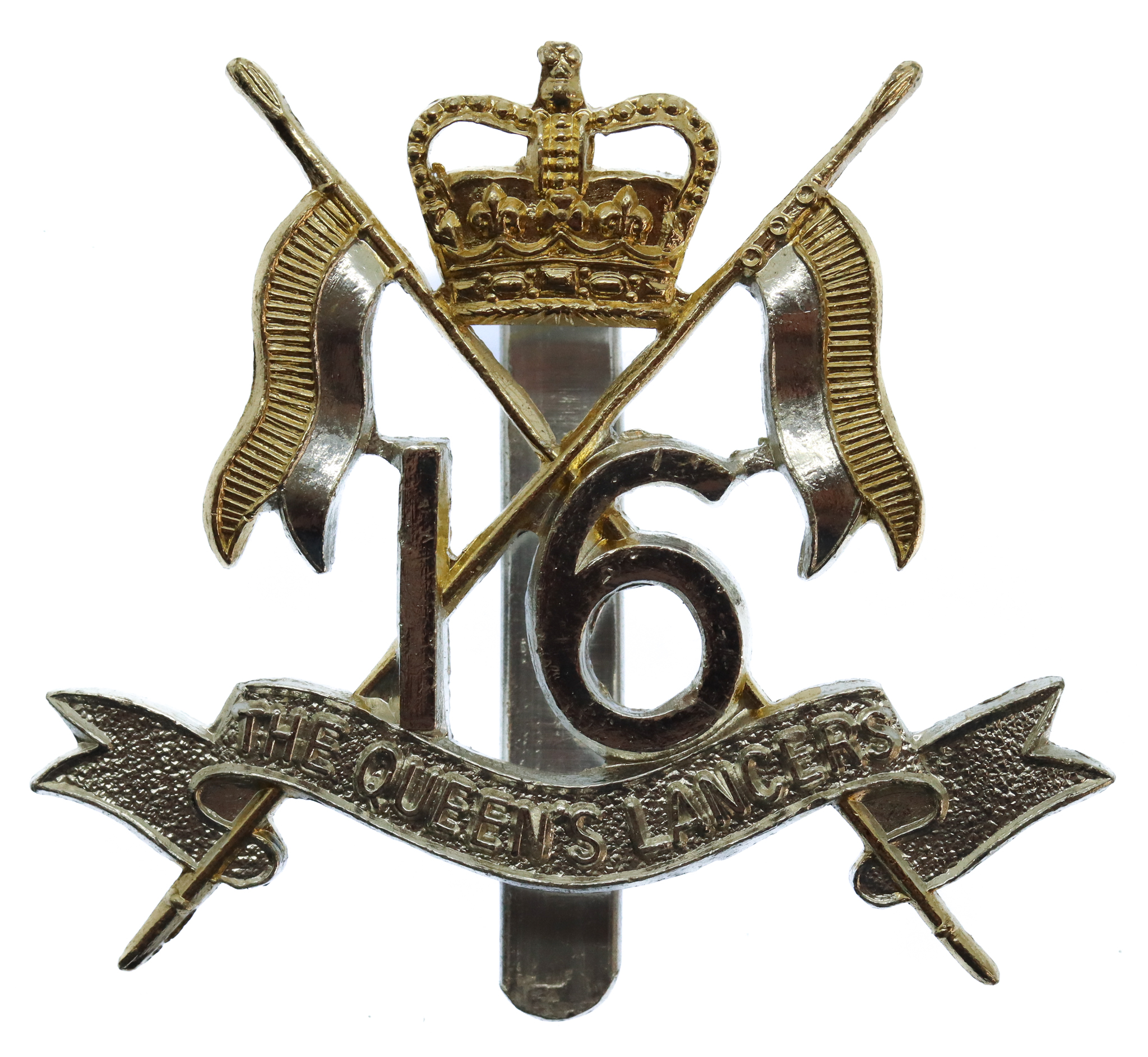 16th/5th Queen's Lancers Anodised (Staybrite) Cap Badge