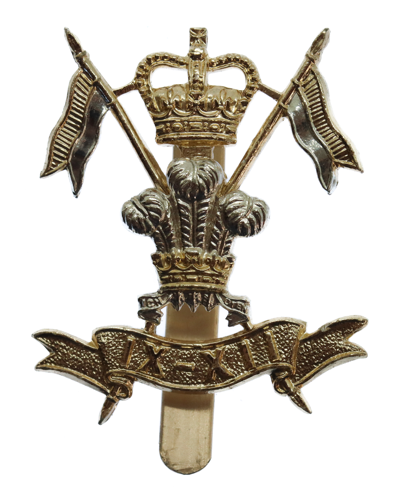 9th/12th Royal Lancers Anodised (Staybrite) Cap Badge