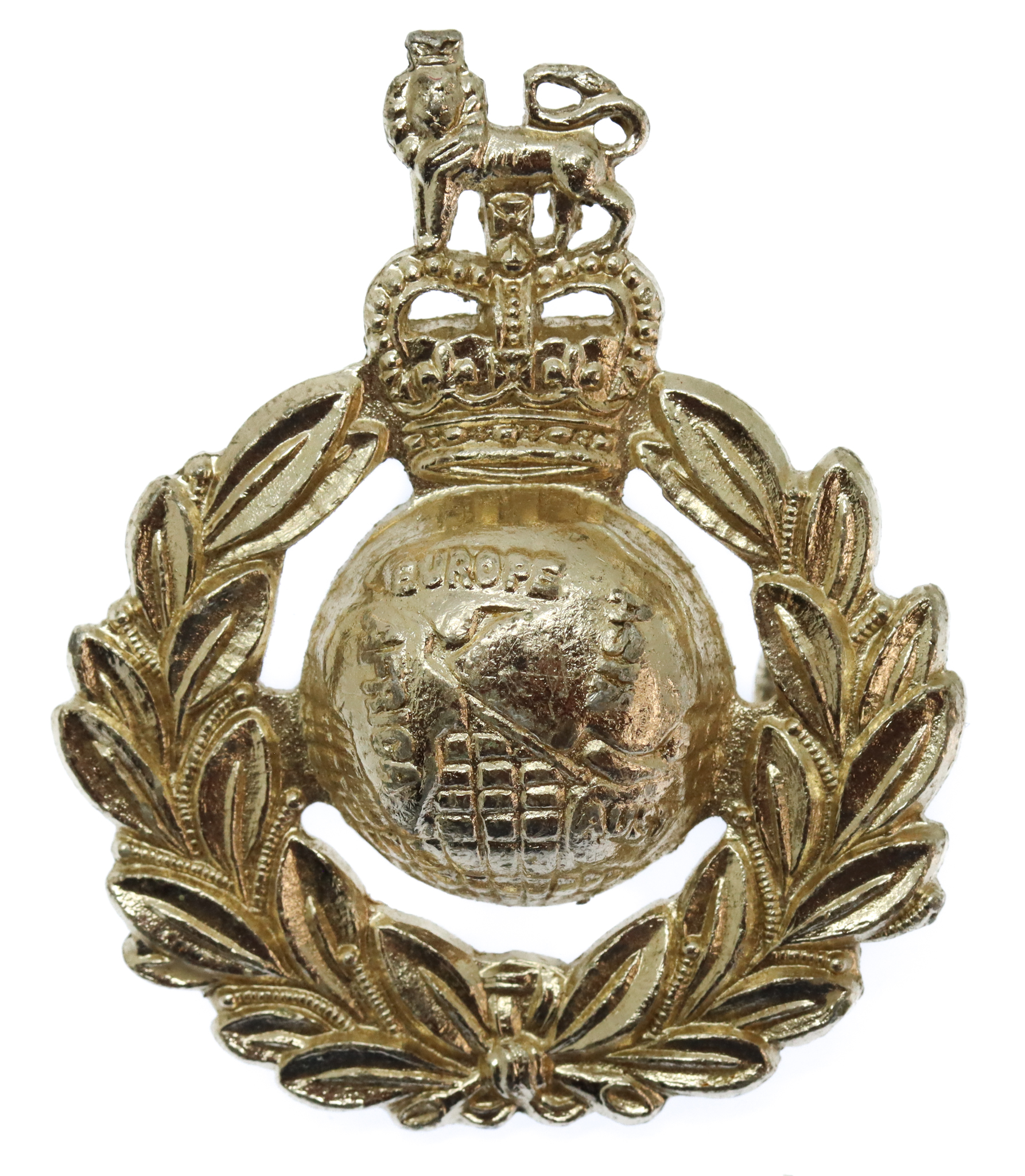 Royal Marines Anodised (Staybrite) Cap Badge - Queen's Crown