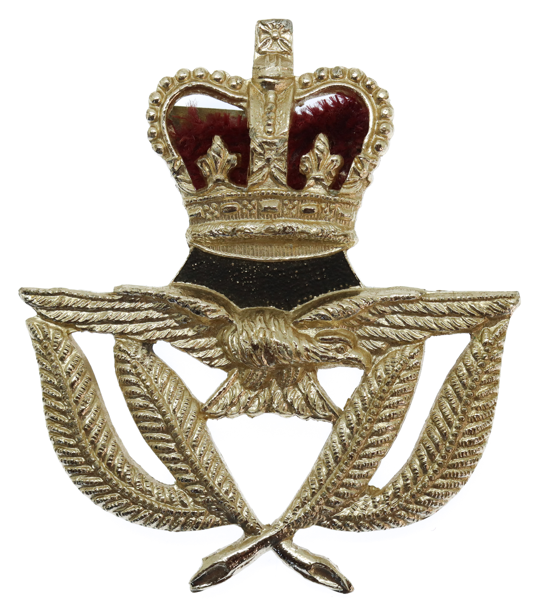 Royal Air Force (R.A.F.) Warrant Officer's Anodised (Staybrite) Cap Badge - Queen's Crown