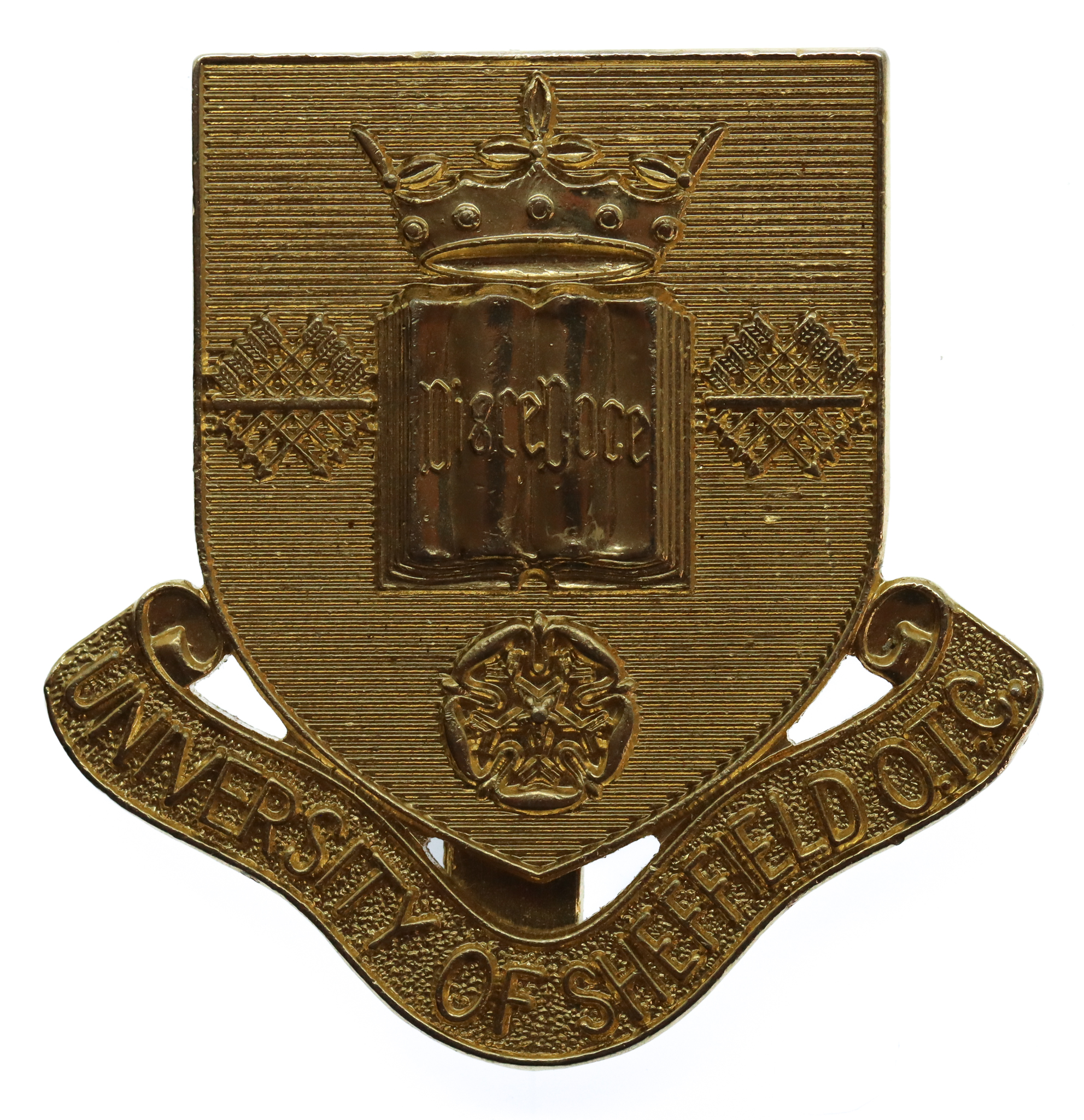 University of Sheffield O.T.C. Anodised (Staybrite) Cap Badge