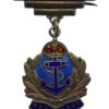 Royal Navy Silver & Enamel Pendant Sweetheart Brooch - King's Crown