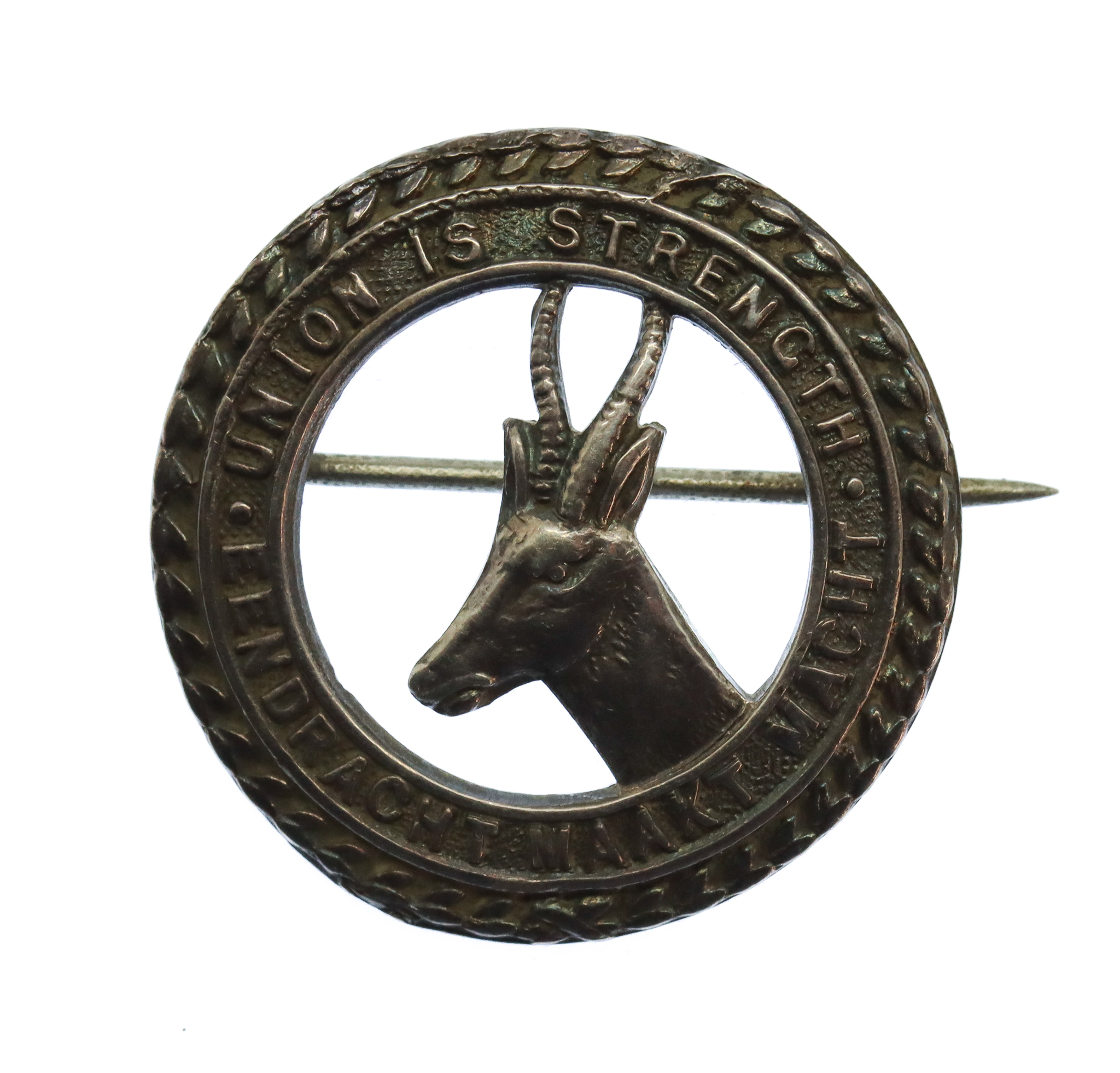 South African Infantry Sterling Silver Sweetheart Brooch