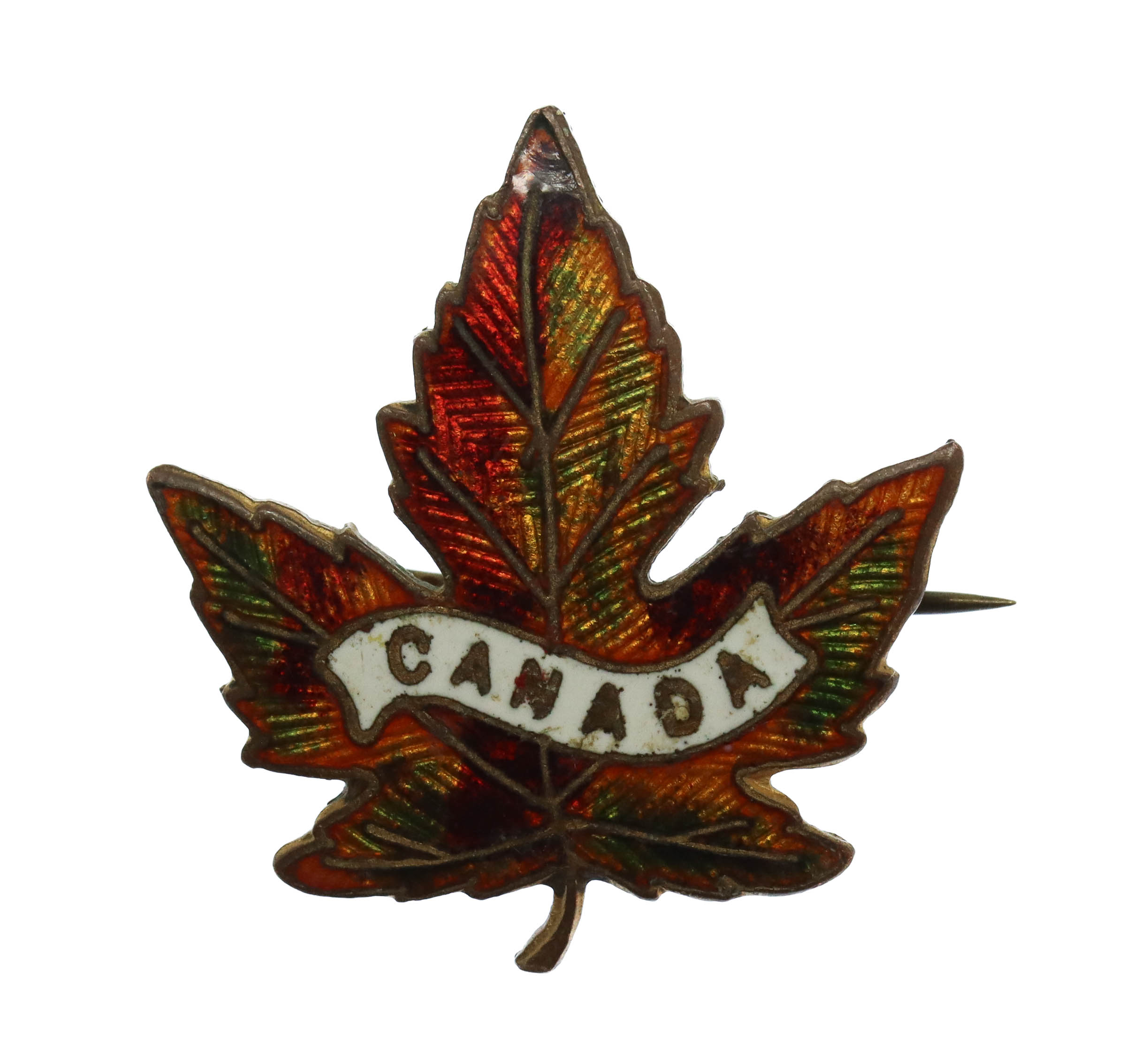 Canadian Canada Enamelled Maple Leaf Sweetheart Brooch