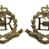 Pair of Royal Military Police (R.M.P.) Anodised (Staybrite) Collar Badges - Queen's Crown