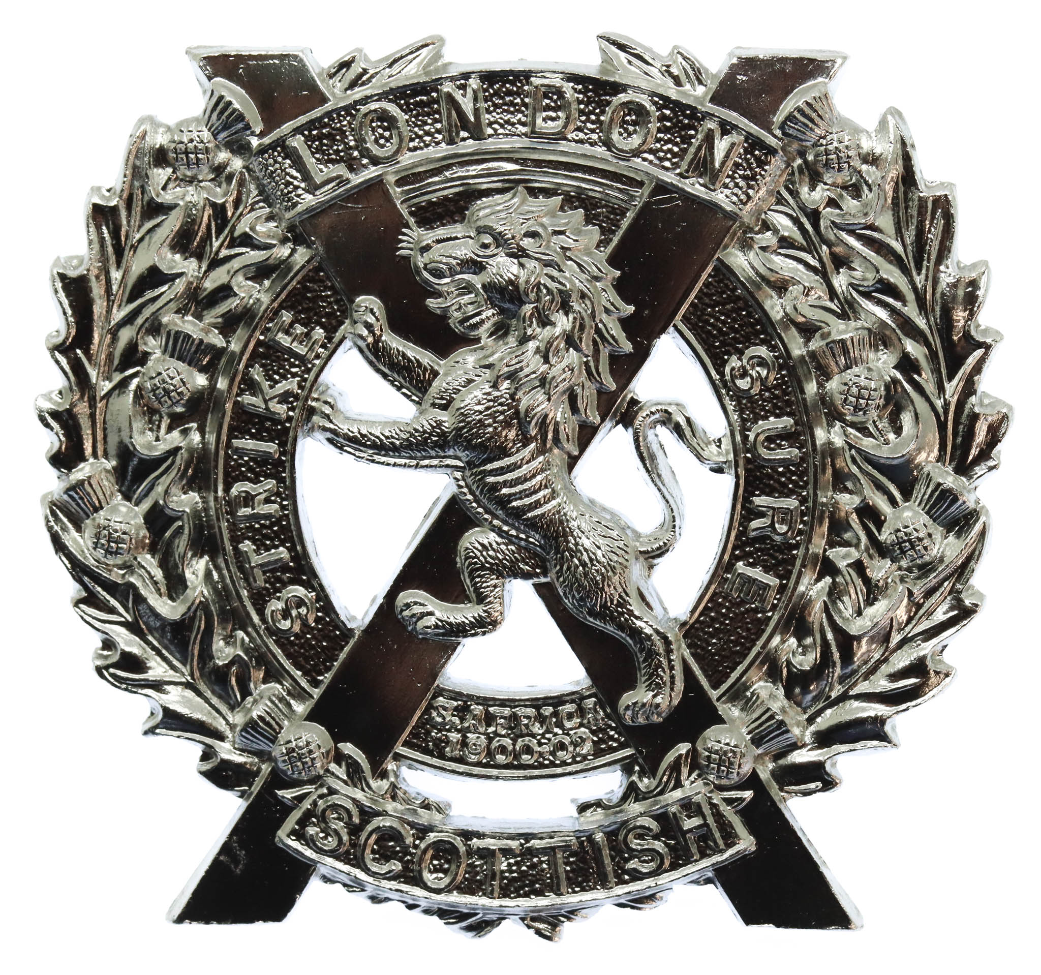 London Scottish Anodised (Staybrite) Cap Badge