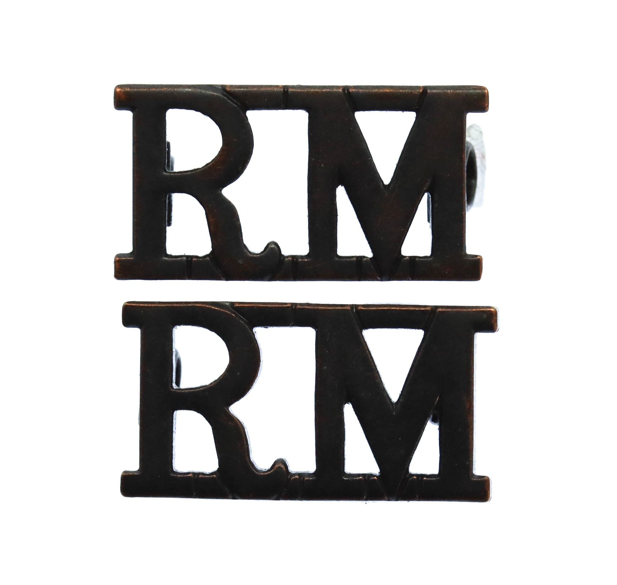 Pair of Royal Marines (RM) Bronze Shoulder Titles