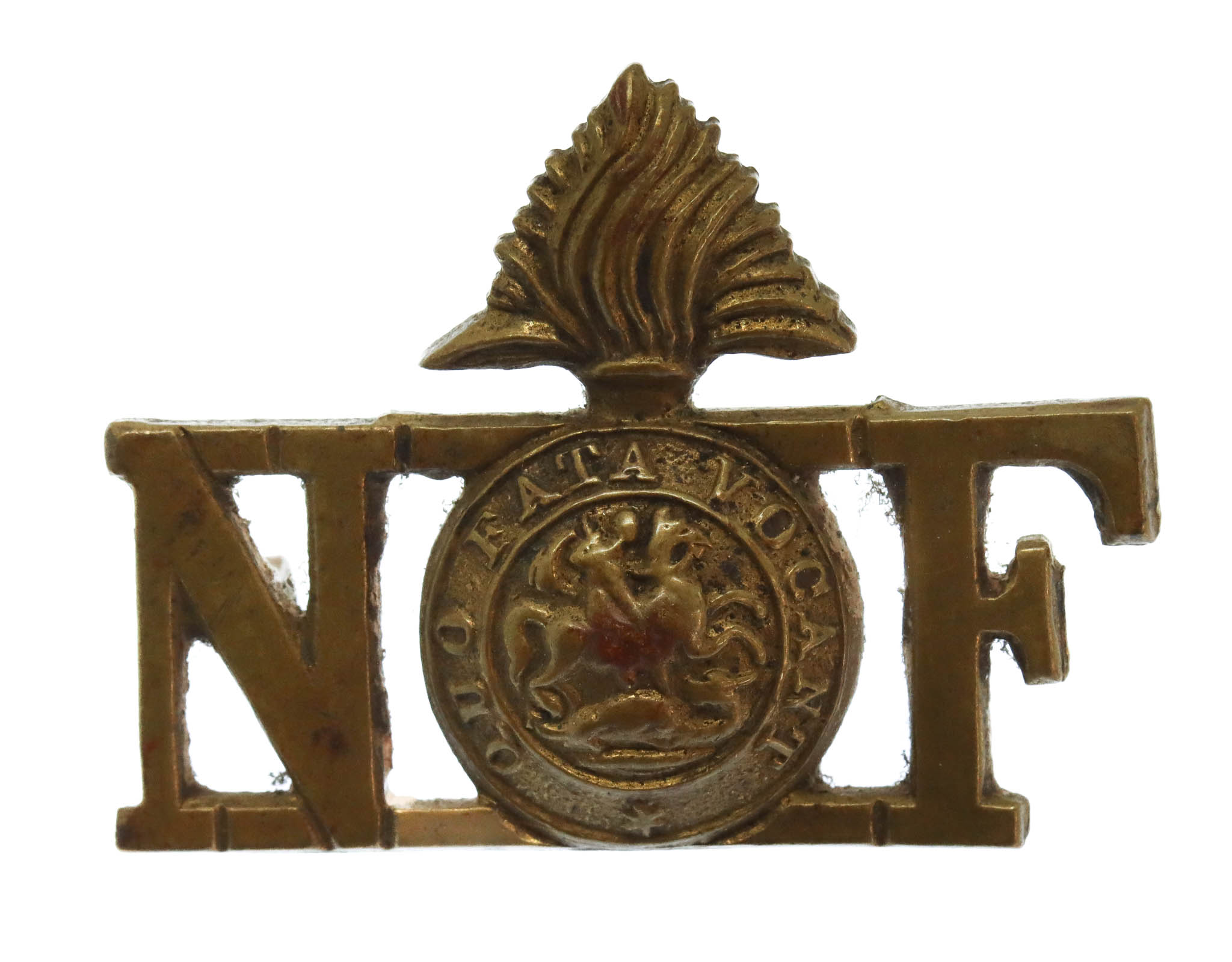 Northumberland Fusiliers Brass Shoulder Title