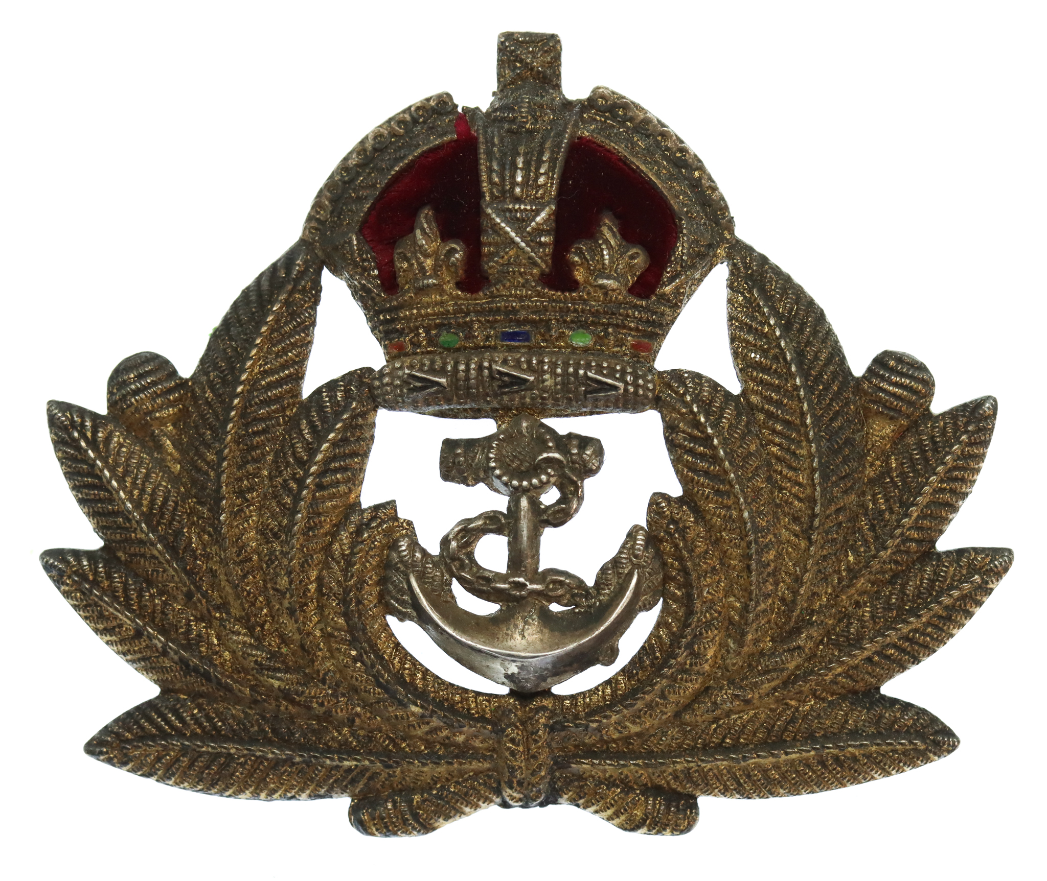 Royal Navy Officer's Metal Beret Badge - King's Crown