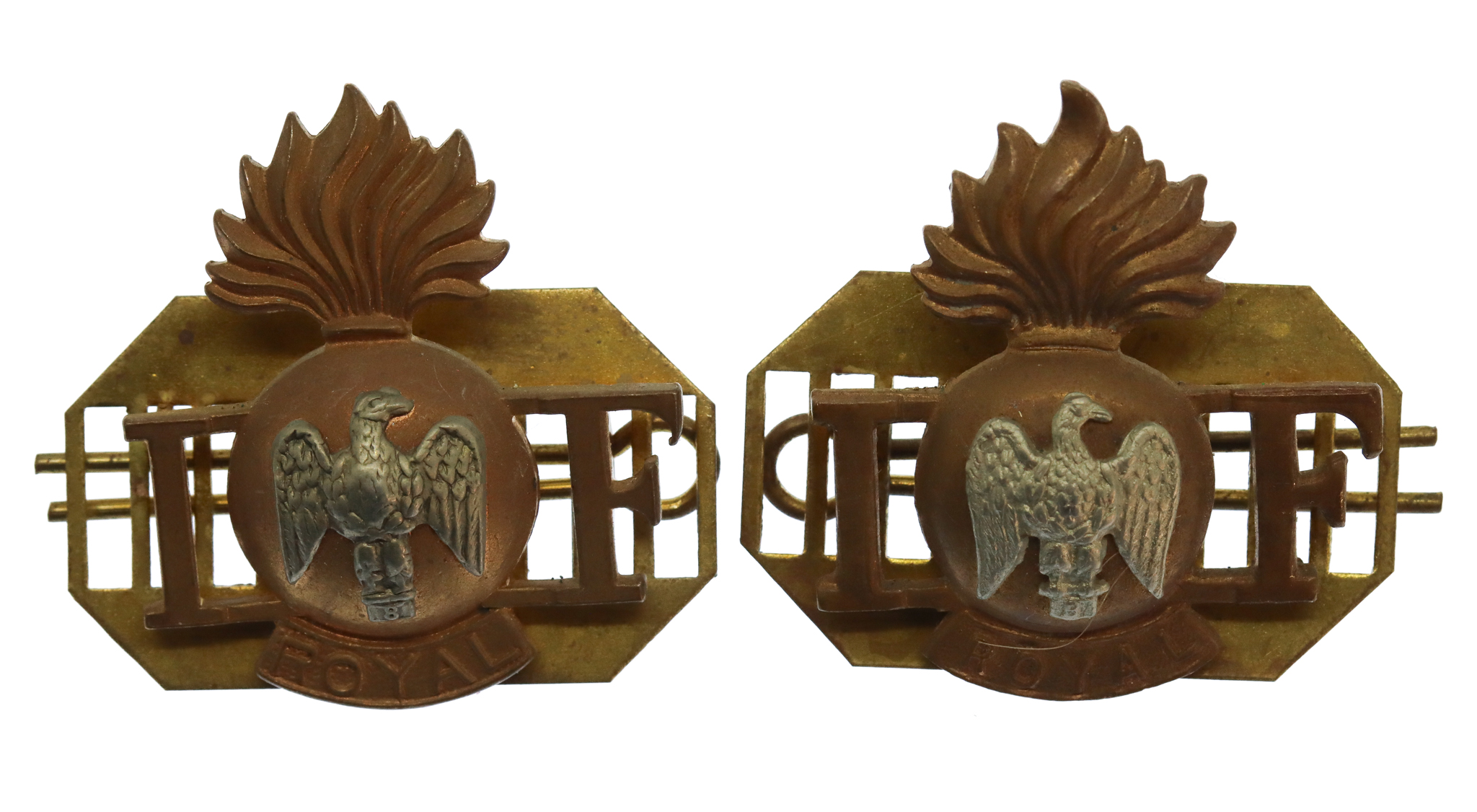 Pair of Royal Irish Fusiliers Shoulder Titles