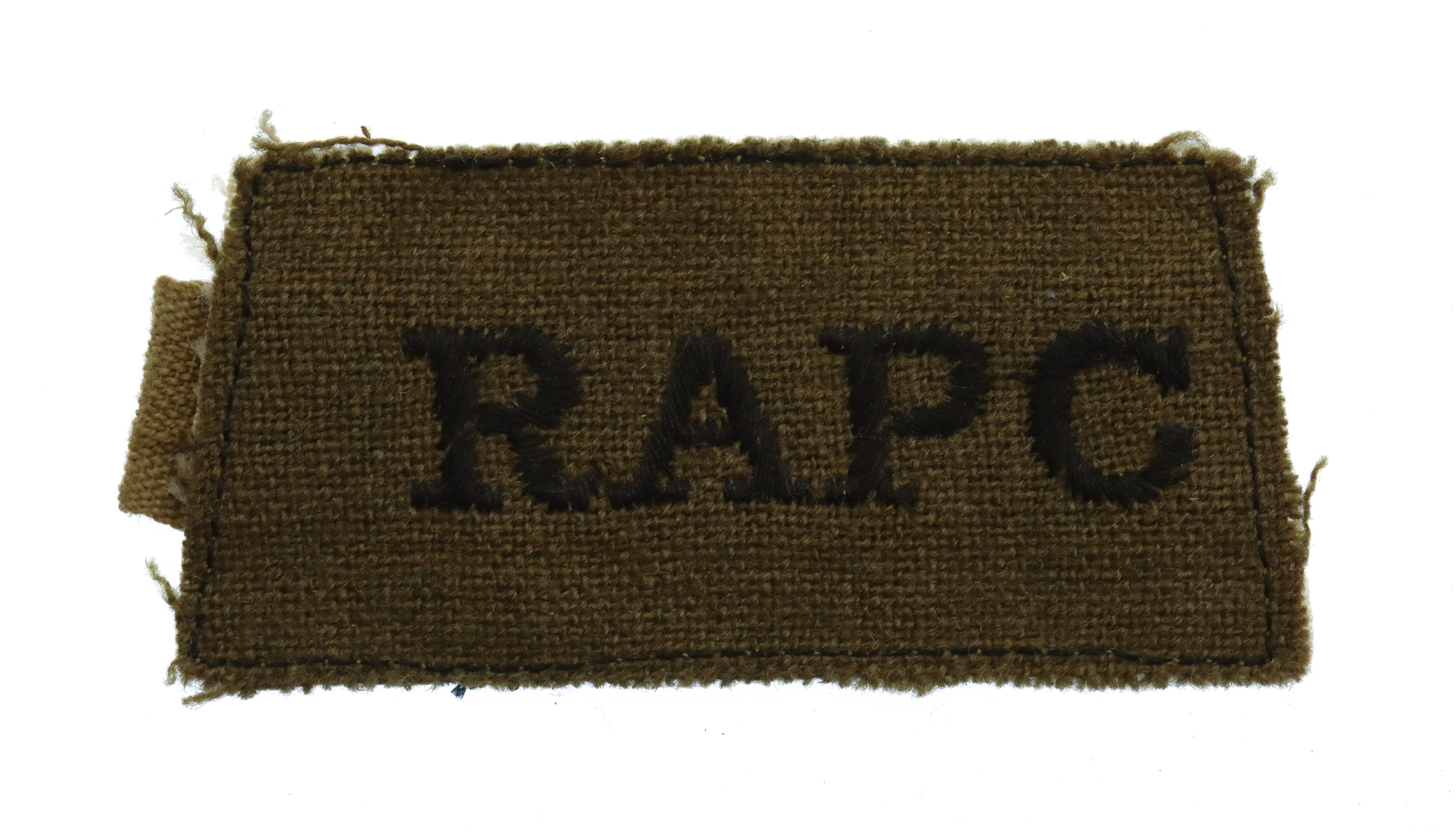 Royal Army Pay Corps (R.A.P.C.) WW2 Cloth Slip On Shoulder Title