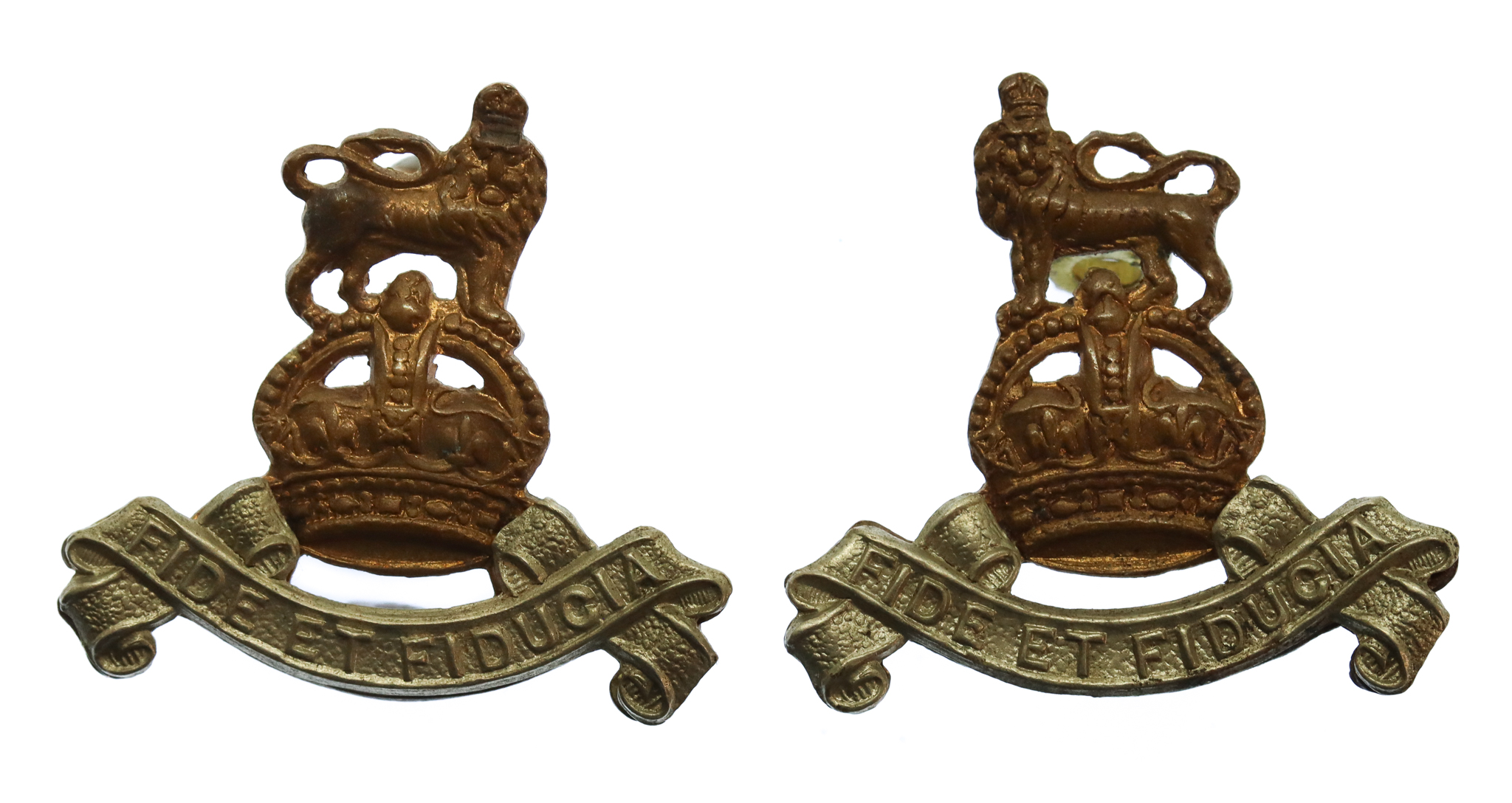 Pair of Royal Army Pay Corps (R.A.P.C.) Collar Badges - King's Crown