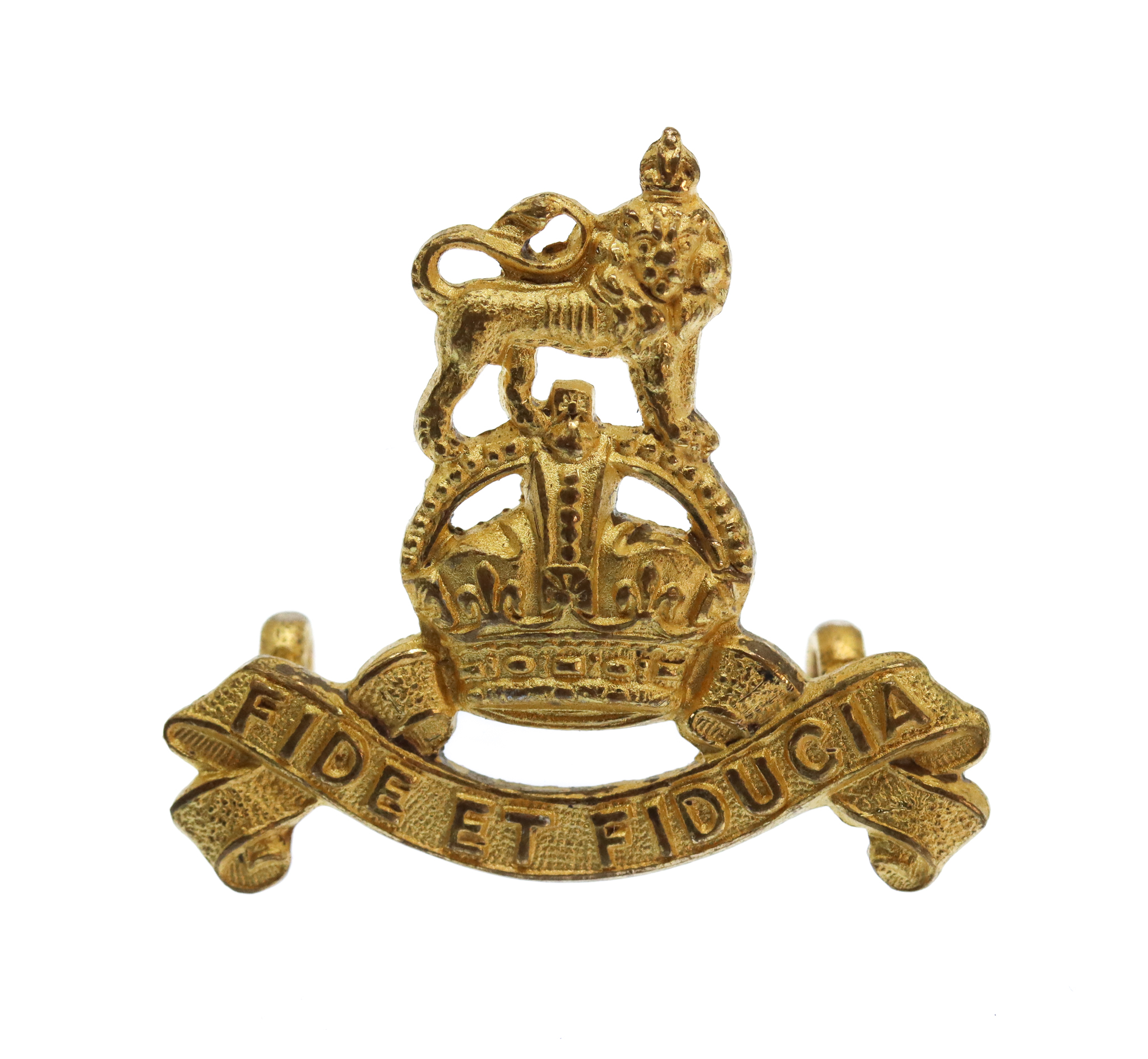 Royal Army Pay Corps (R.A.P.C.) Officer's Gilt Collar Badge - King's Crown