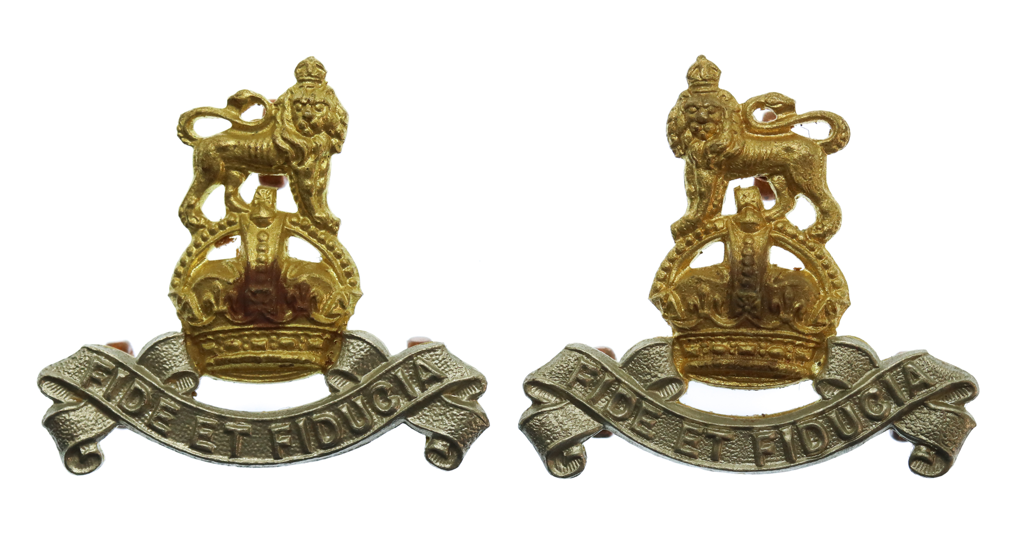 Pair of Royal Army Pay Corps (R.A.P.C.) Collar Badges - King's Crown