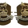 Pair of Royal Army Pay Corps (R.A.P.C.) Anodised (Staybrite) Collar Badges - Queen's Crown