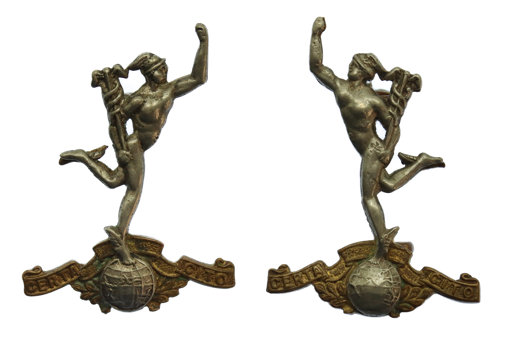 Pair of Royal Corps of Signals Officer's Collar Badges
