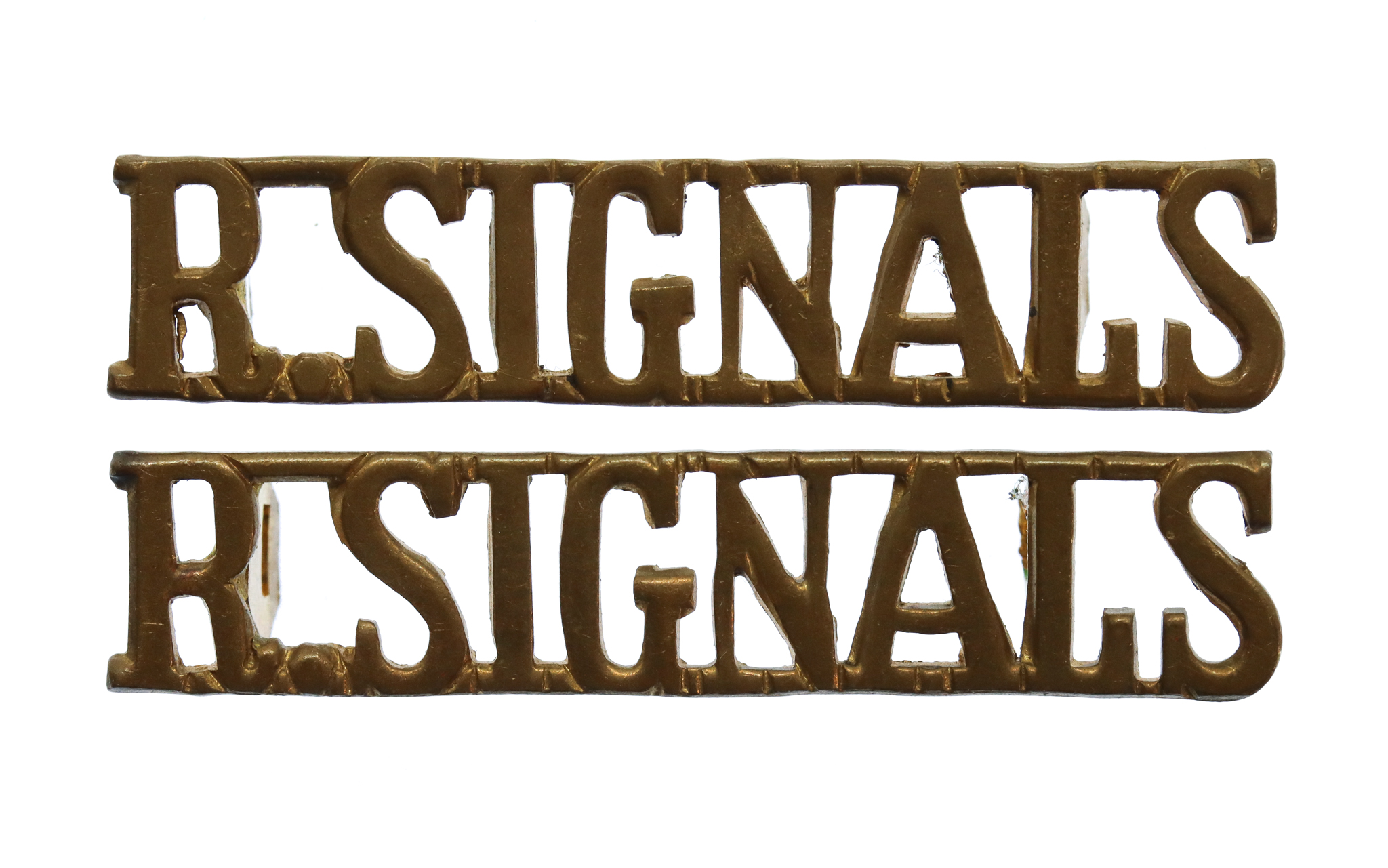 Pair of Royal Signals (R.SIGNALS) Shoulder Titles