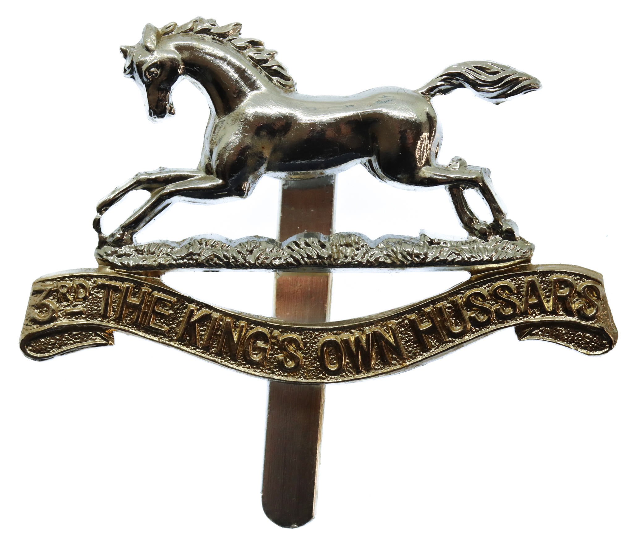 3rd The King's Own Hussars Anodised (Staybrite) Cap Badge