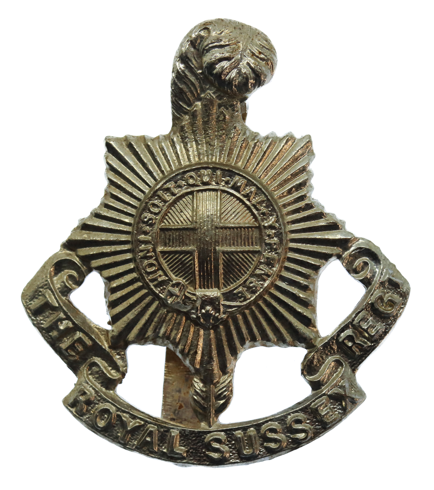 Royal Sussex Regiment Anodised (Staybrite) Cap Badge