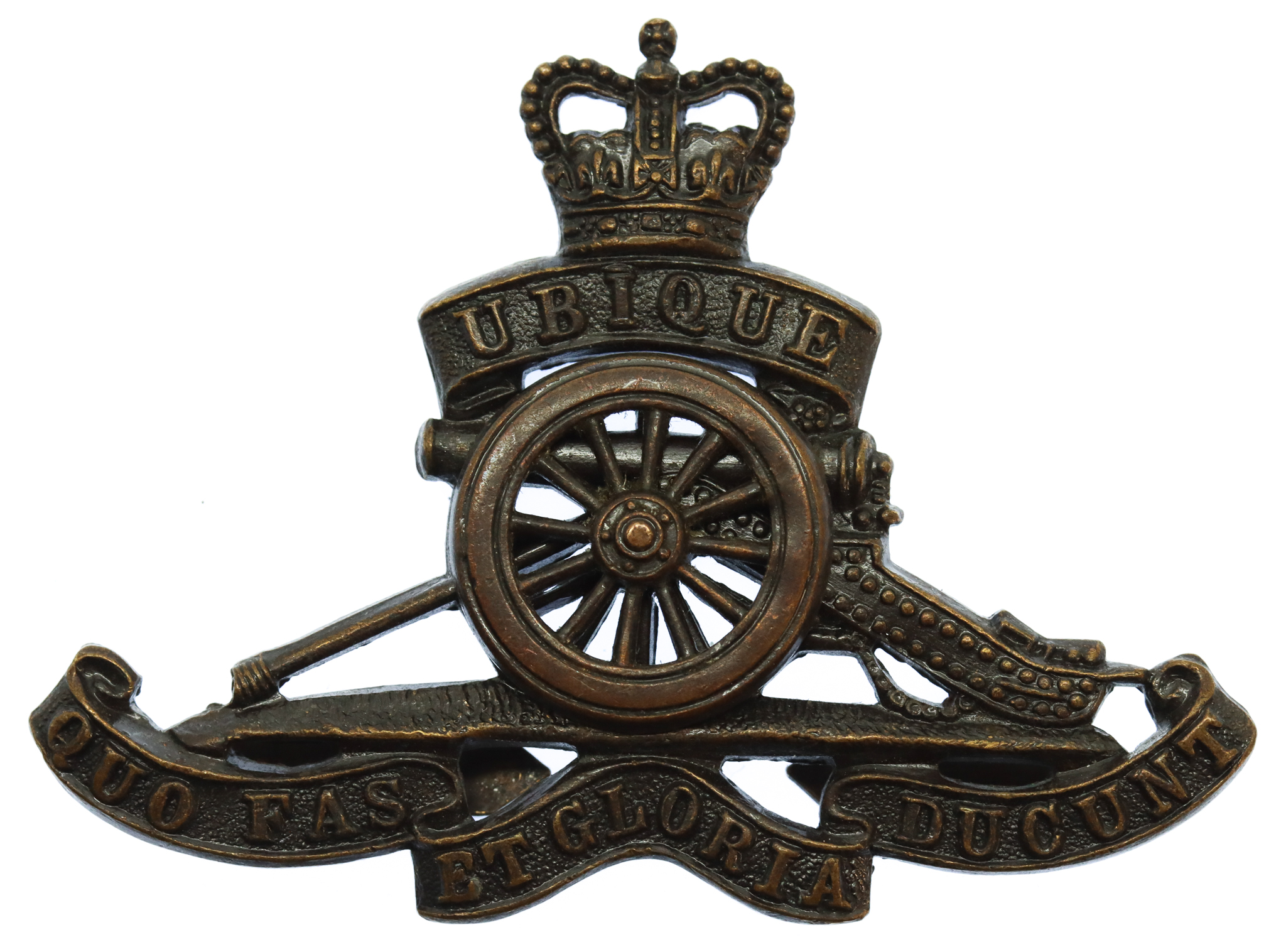 Royal Artillery Officer's Service Dress Cap Badge - Queen's Crown
