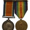 WW1 British War & Victory Medal Pair - Pte. W.H. Fortman, Machine Gun Corps - Wounded