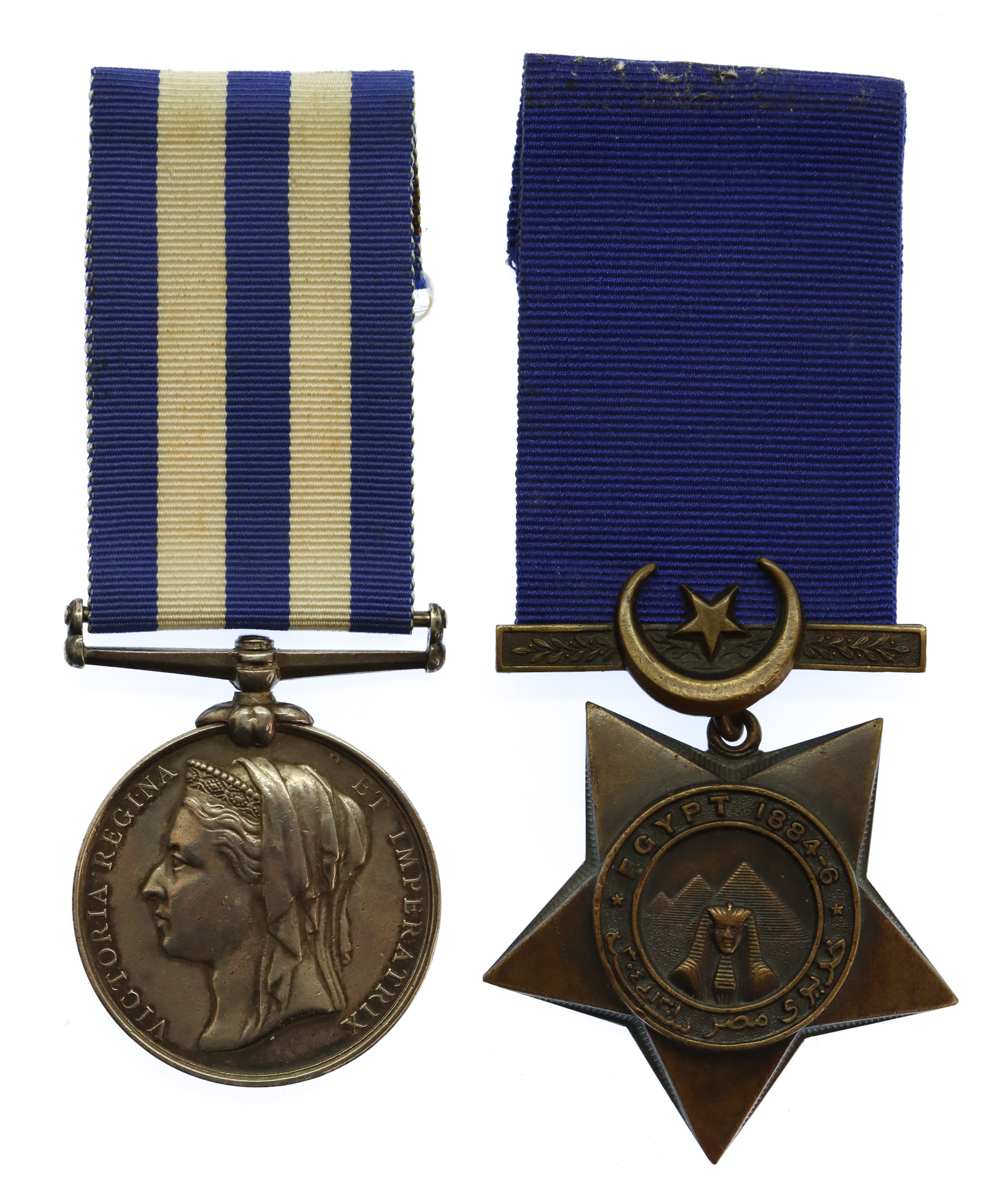 Egypt Medal and 1884-6 Khedives Star Medal Pair - Pte. W.H. Hood, 1st Bn. South Staffordshire Regiment