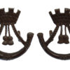 Pair of Somerset & Cornwall Light Infantry Officer's Bronze Collar Badges