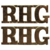 Pair of Royal Horse Guards (R.H.G.) Anodised (Staybrite) Shoulder Titles