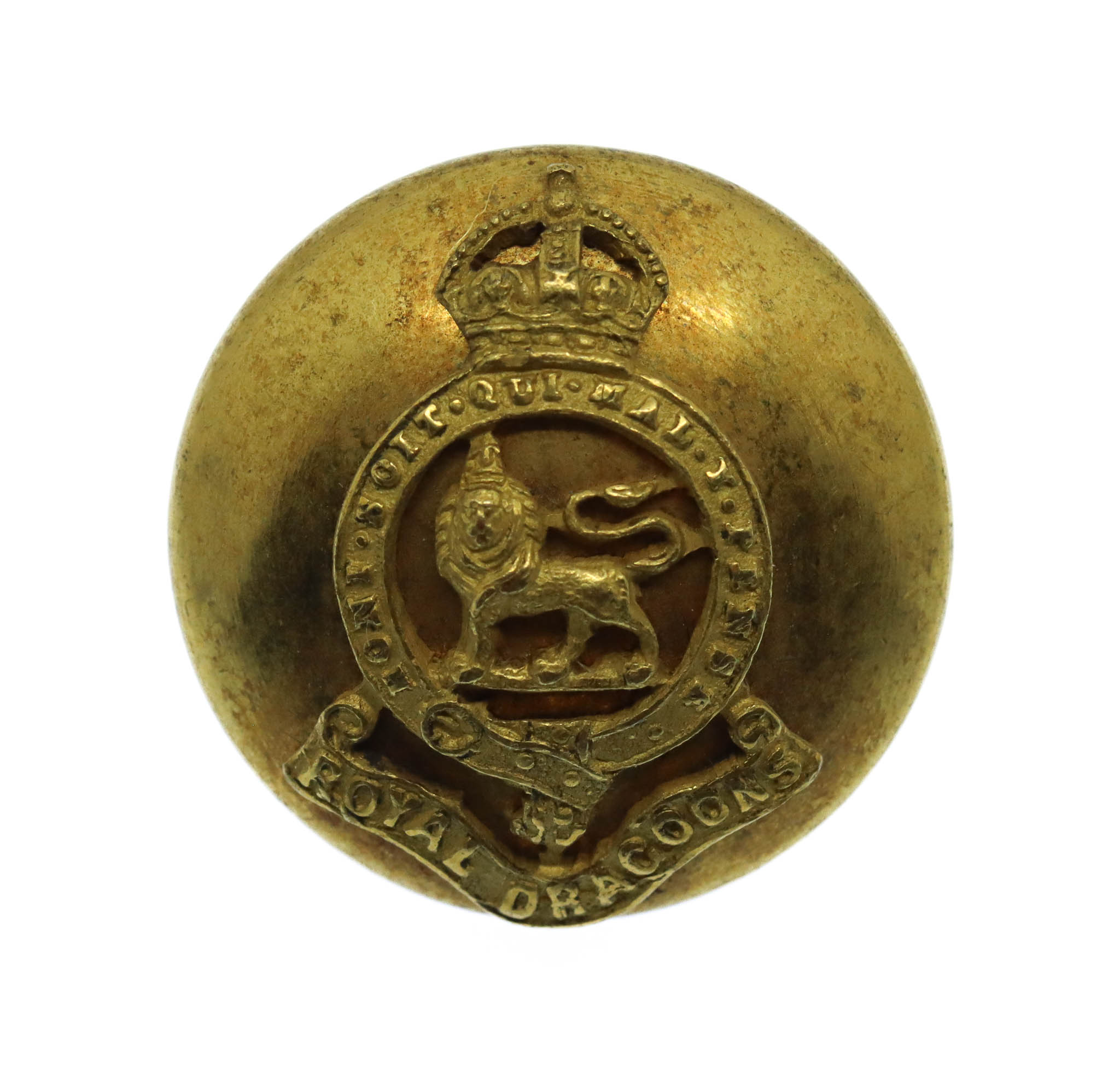 1st Royal Dragoons Officer's Gilt Button - King's Crown (24mm)