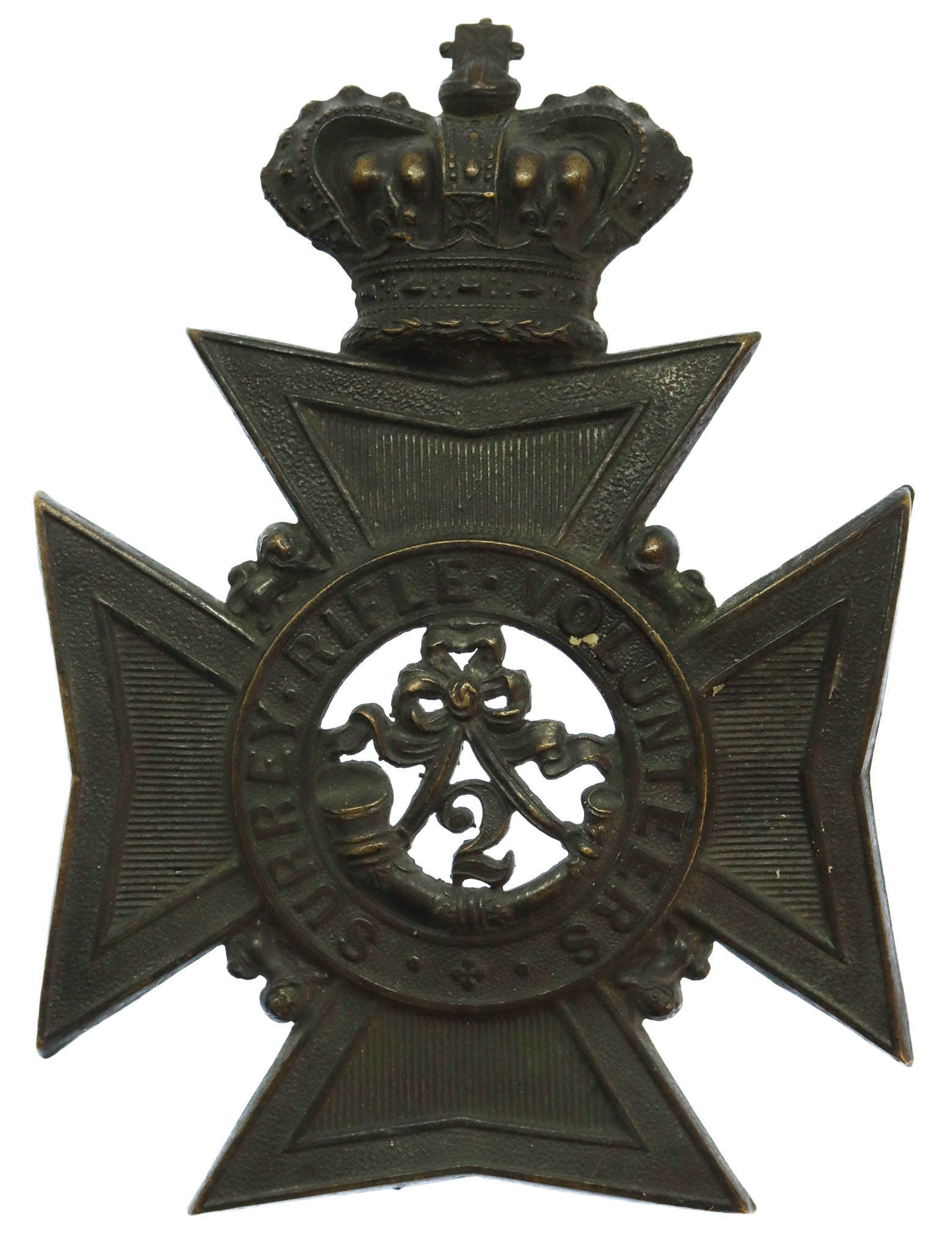 Victorian 2nd Surrey Rifle Volunteers Helmet Plate