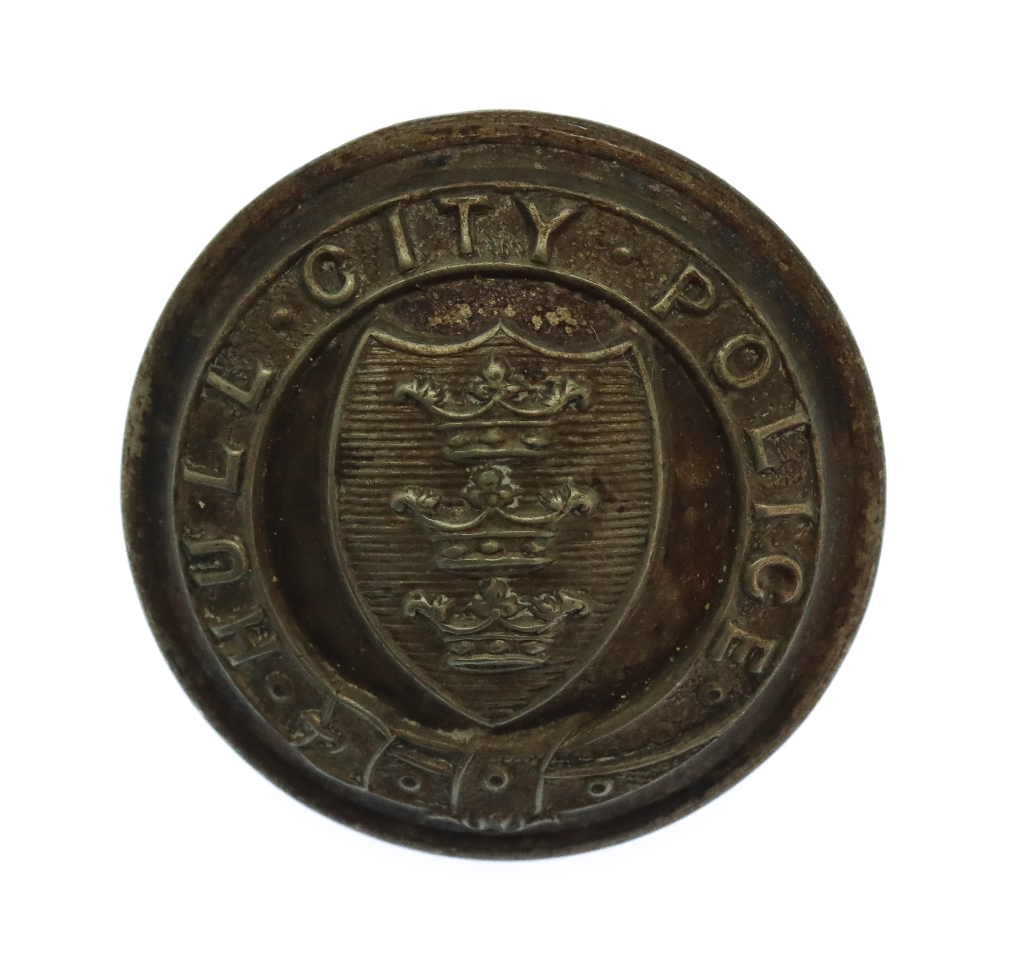 Hull City Police White Metal Button (26mm)