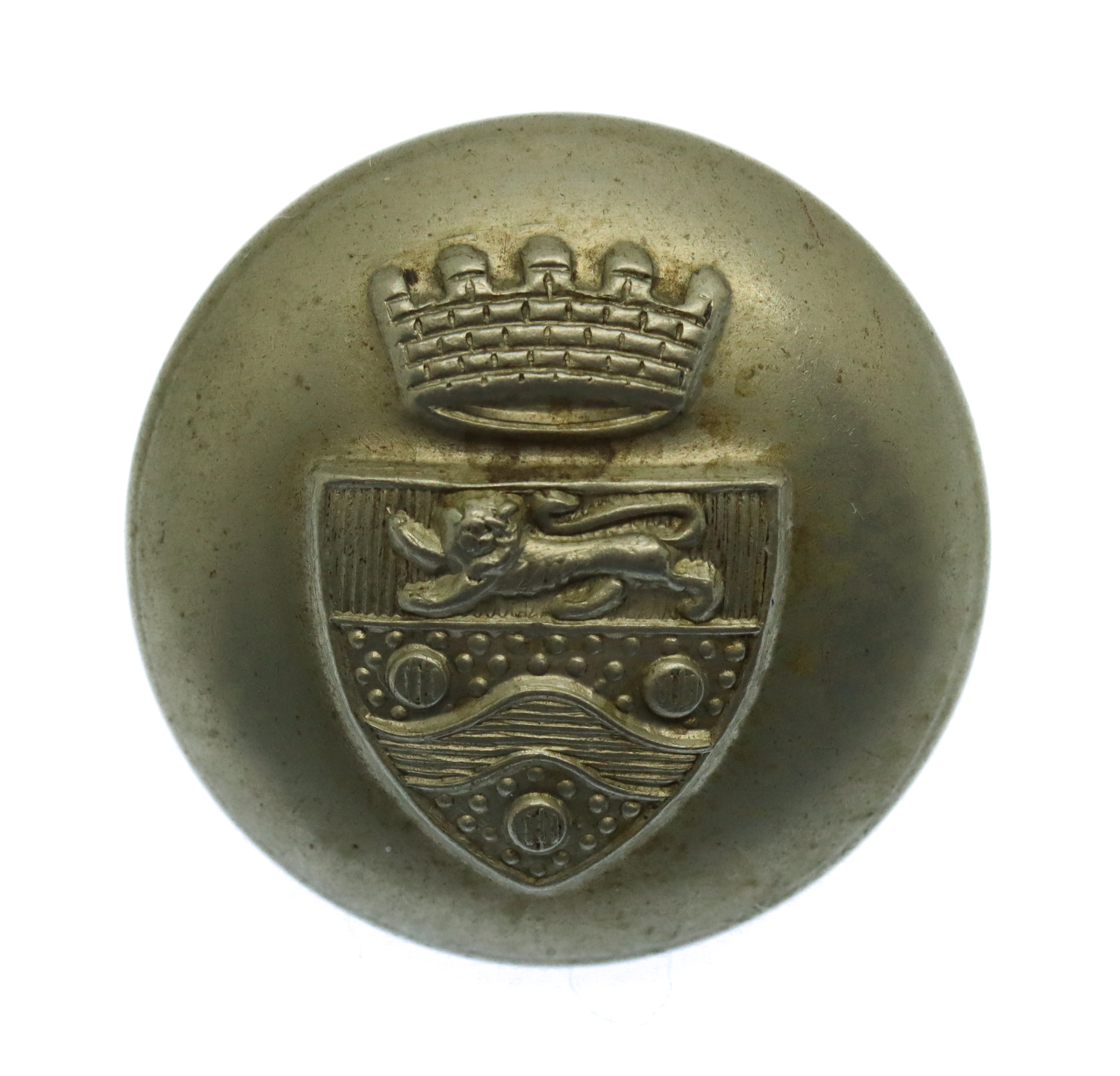 Maidstone Borough Police White Metal Coat of Arms Button (24mm)