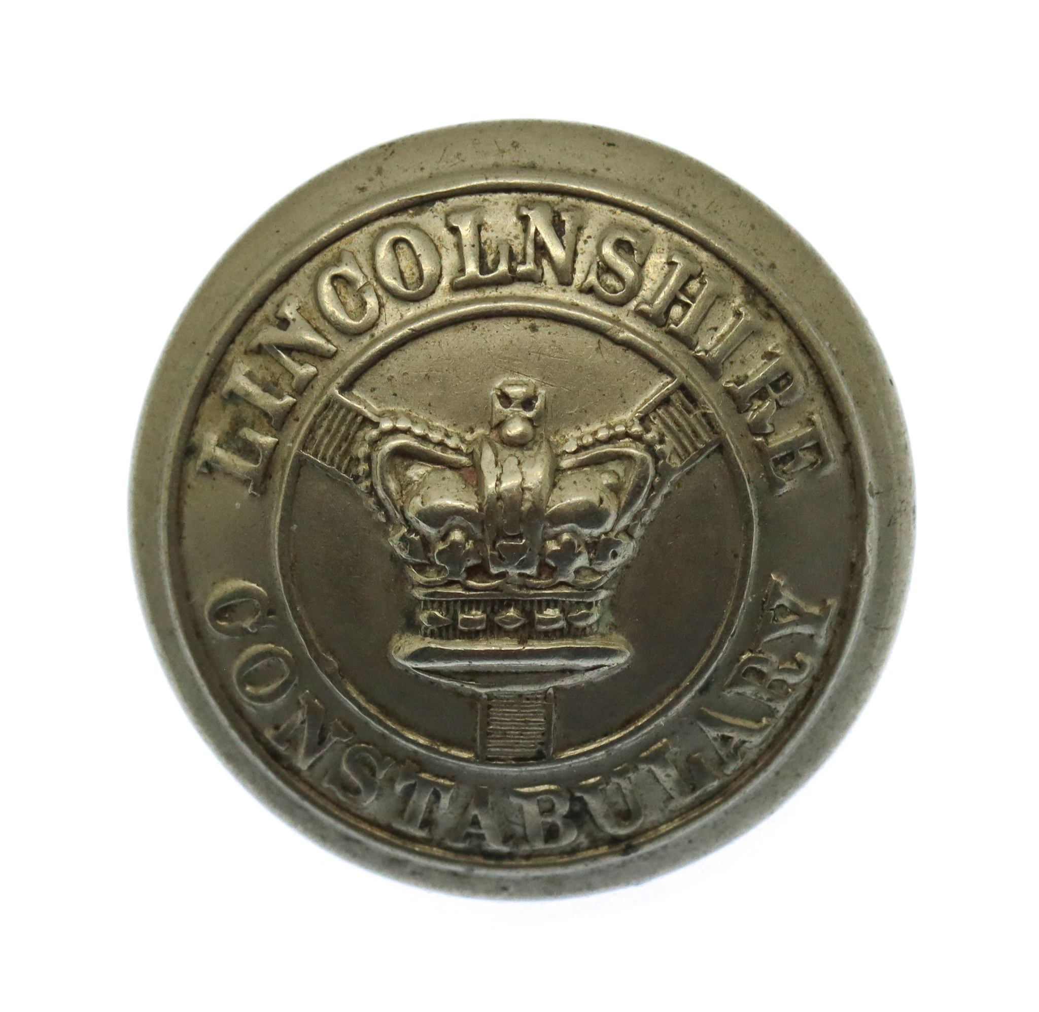 Victorian Lincolnshire Constabulary White Metal Button (24mm)