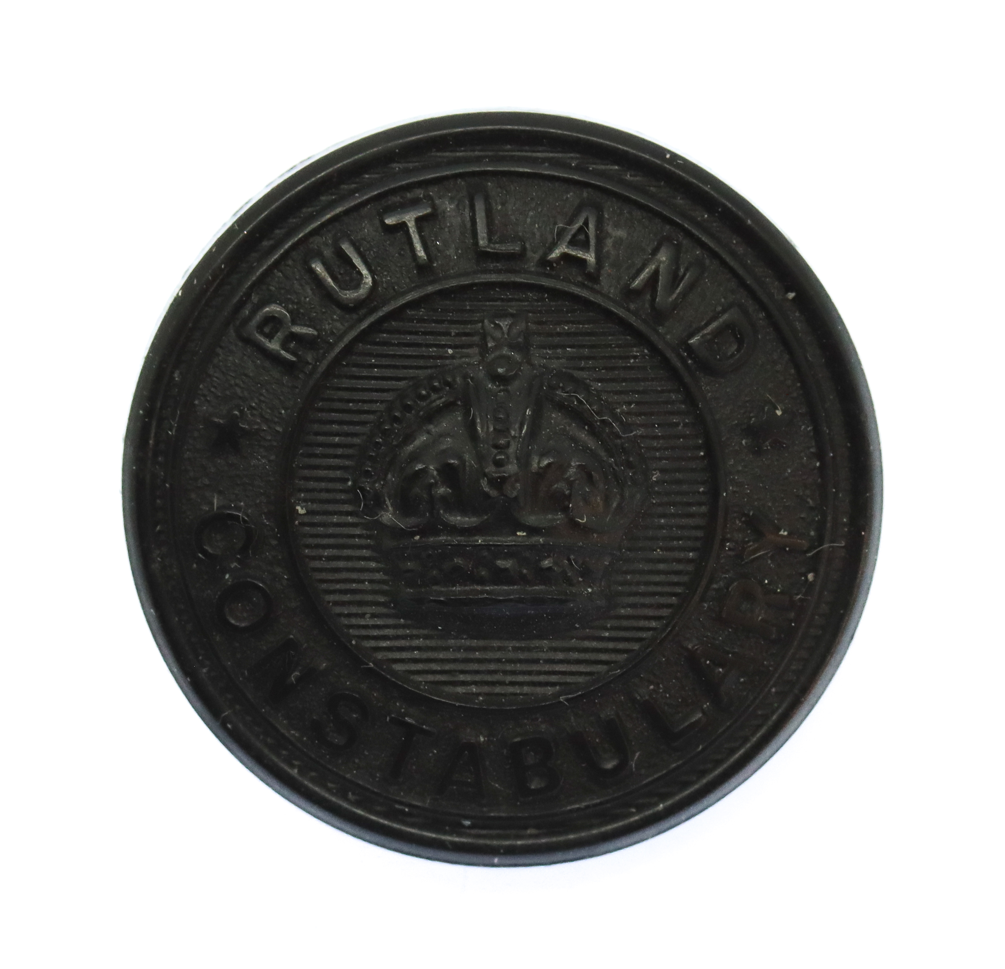 Rutland County Constabulary Black Button - King's Crown (25mm)