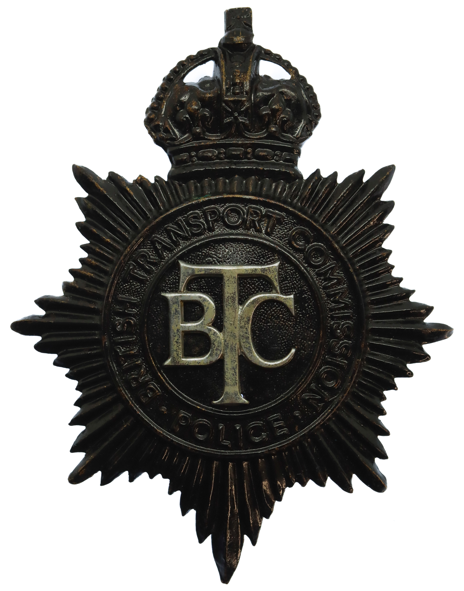 British Transport Commission (B.T.C.) Police Helmet Plate - King's Crown