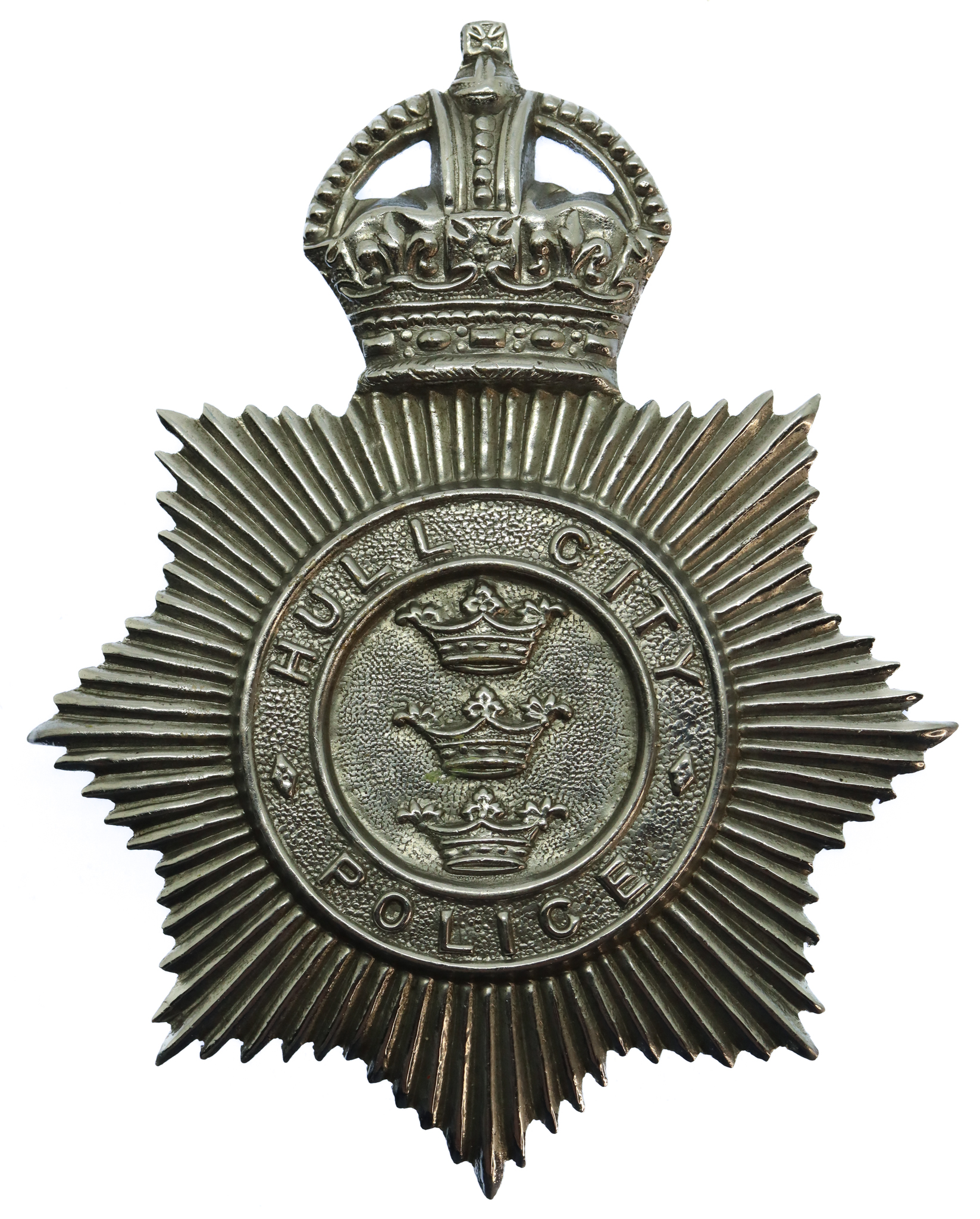 Hull City Police Helmet Plate - King's Crown