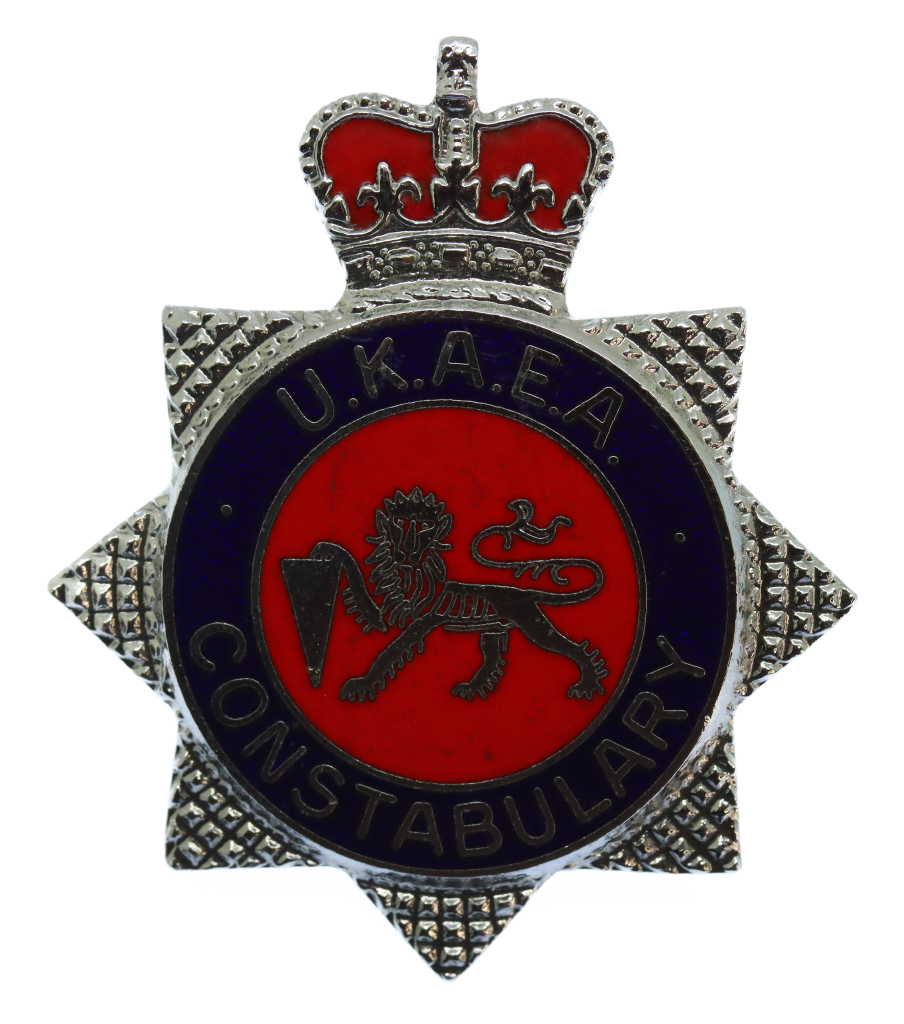 United Kingdom Atomic Energy Authority (U.K.A.E.A.) Constabulary Enamelled Cap Badge - Queen's Crown