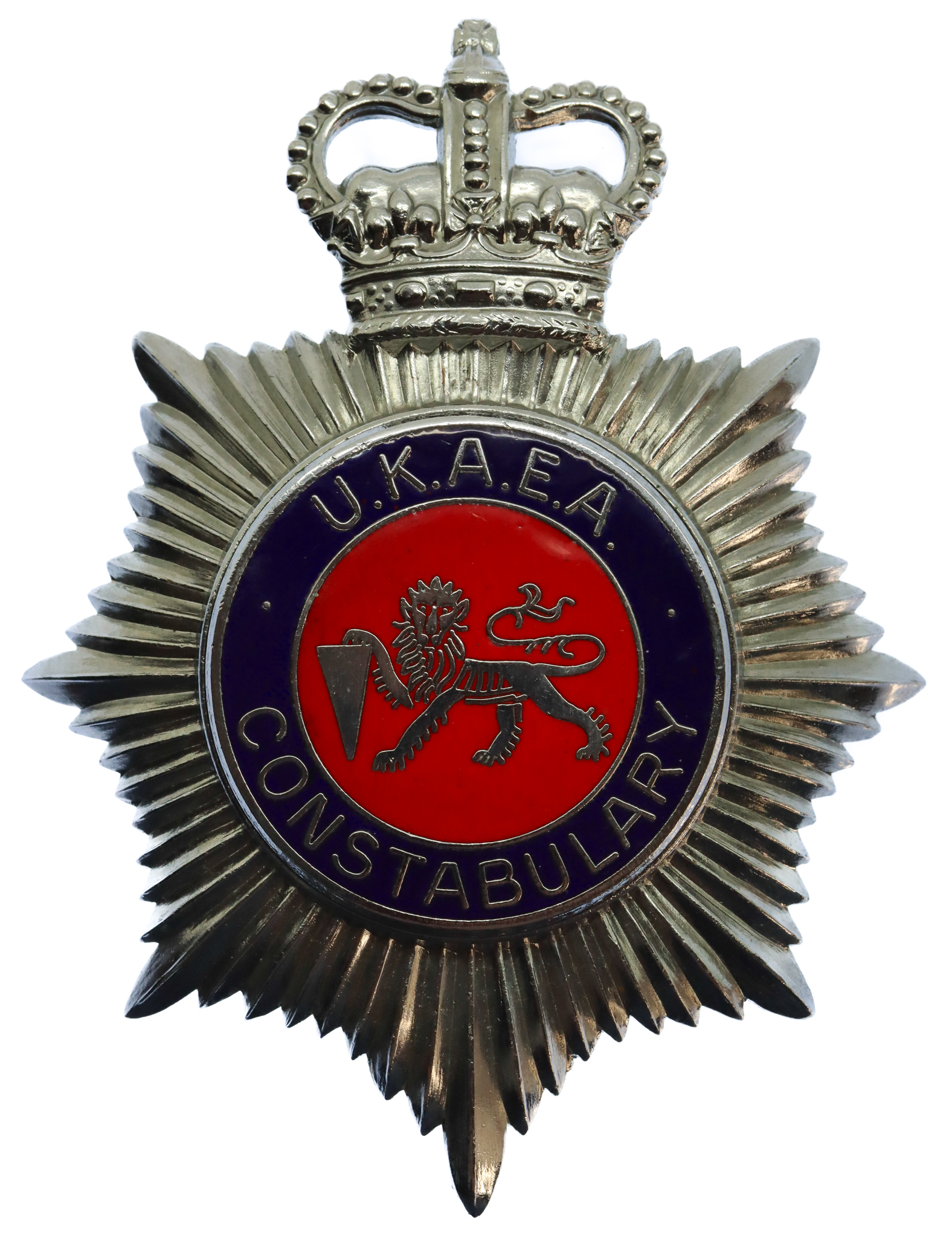 United Kingdom Atomic Energy Authority (U.K.A.E.A.) Constabulary Enamelled Helmet Plate - Queen's Crown