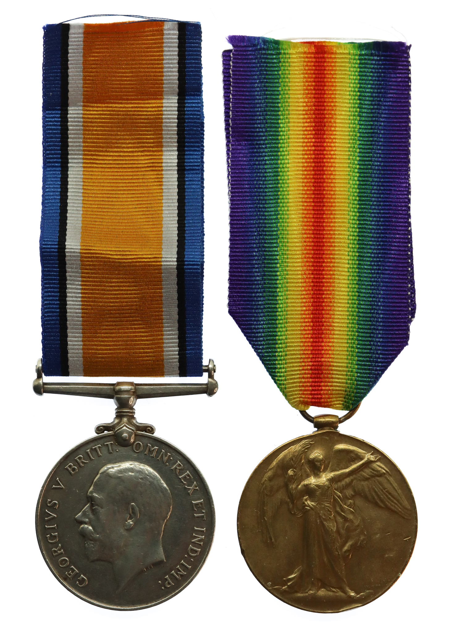 WW1 British War & Victory Medal Pair - Pte. G.E. Adams, 6th Bn. West Yorkshire Regiment