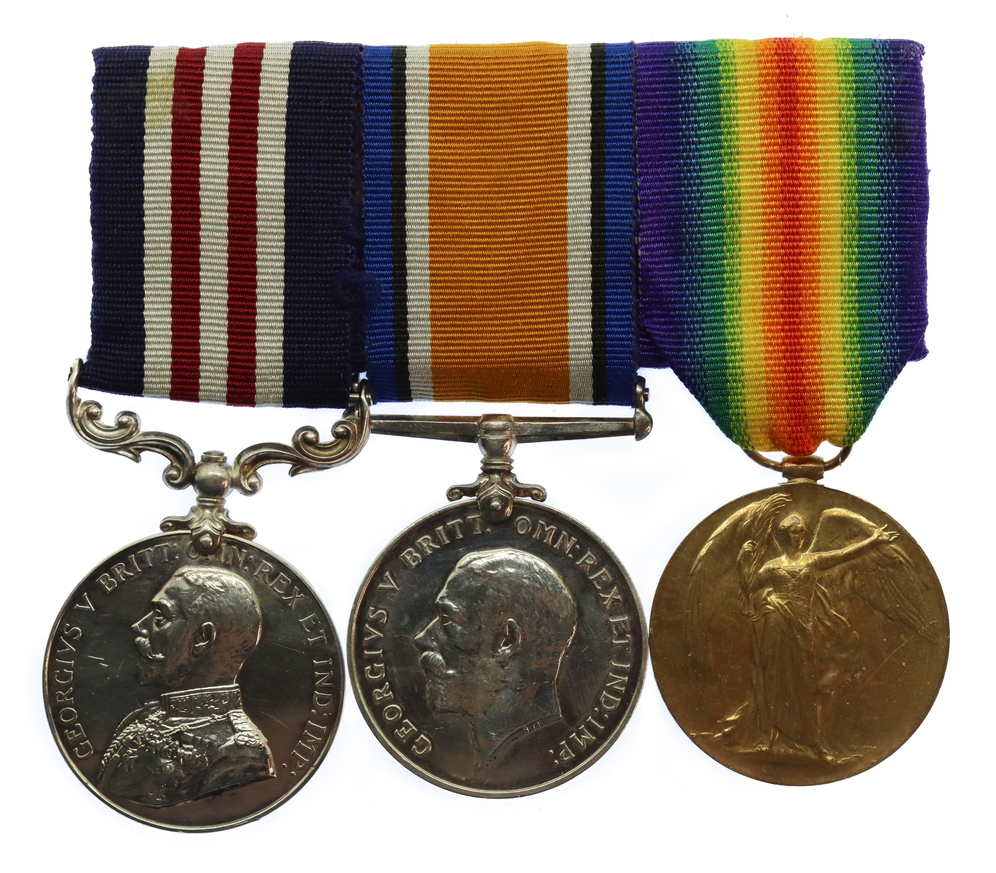 Rare WW1 Military Medal, British War & Victory Medal Group of Three - Cpl. W.J. Perrott, 4th (Balloom) Wing, Royal Flying Corps & Royal Air Force - Died 29/10/18
