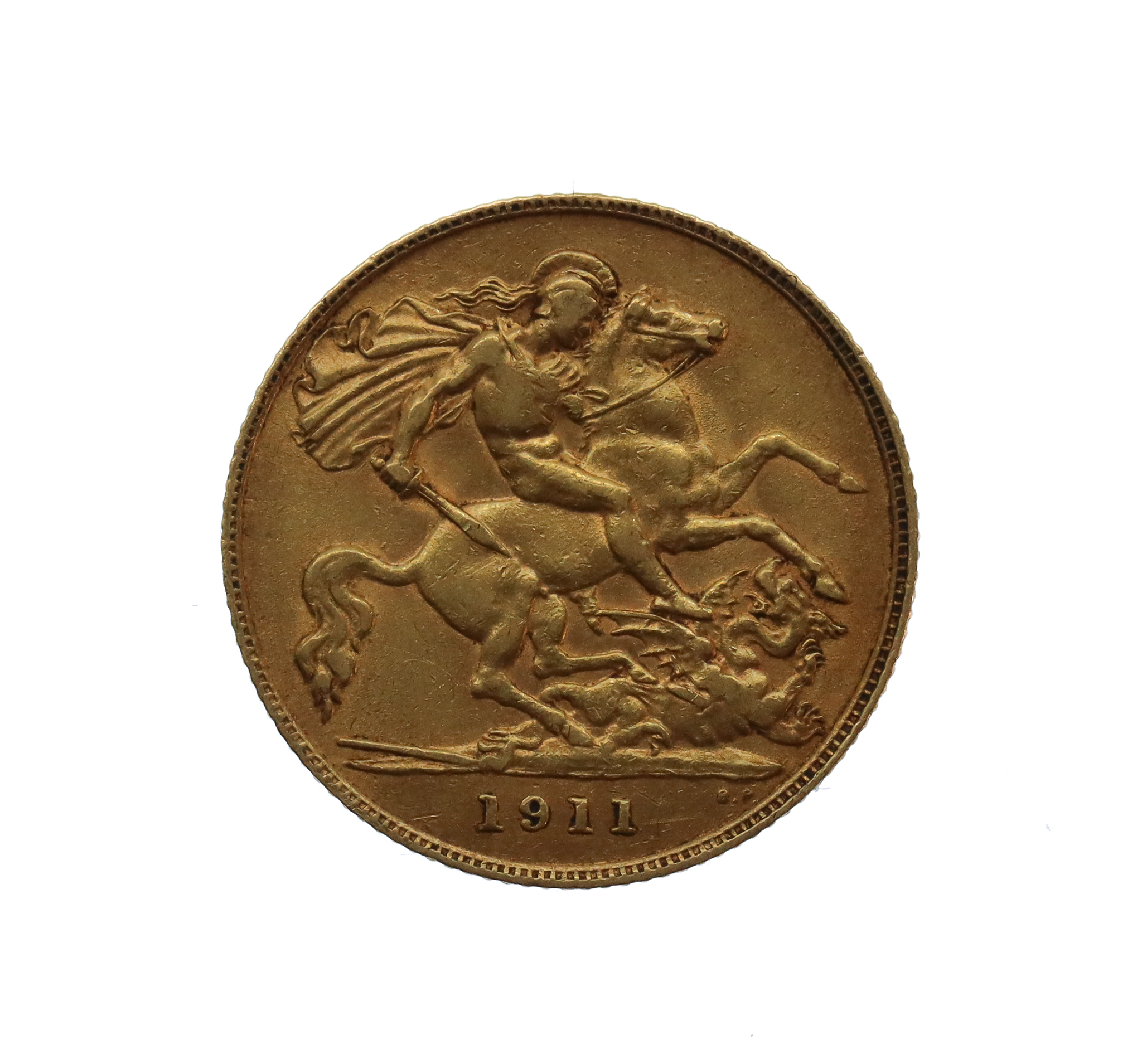 1911 George V Gold Half Sovereign Coin