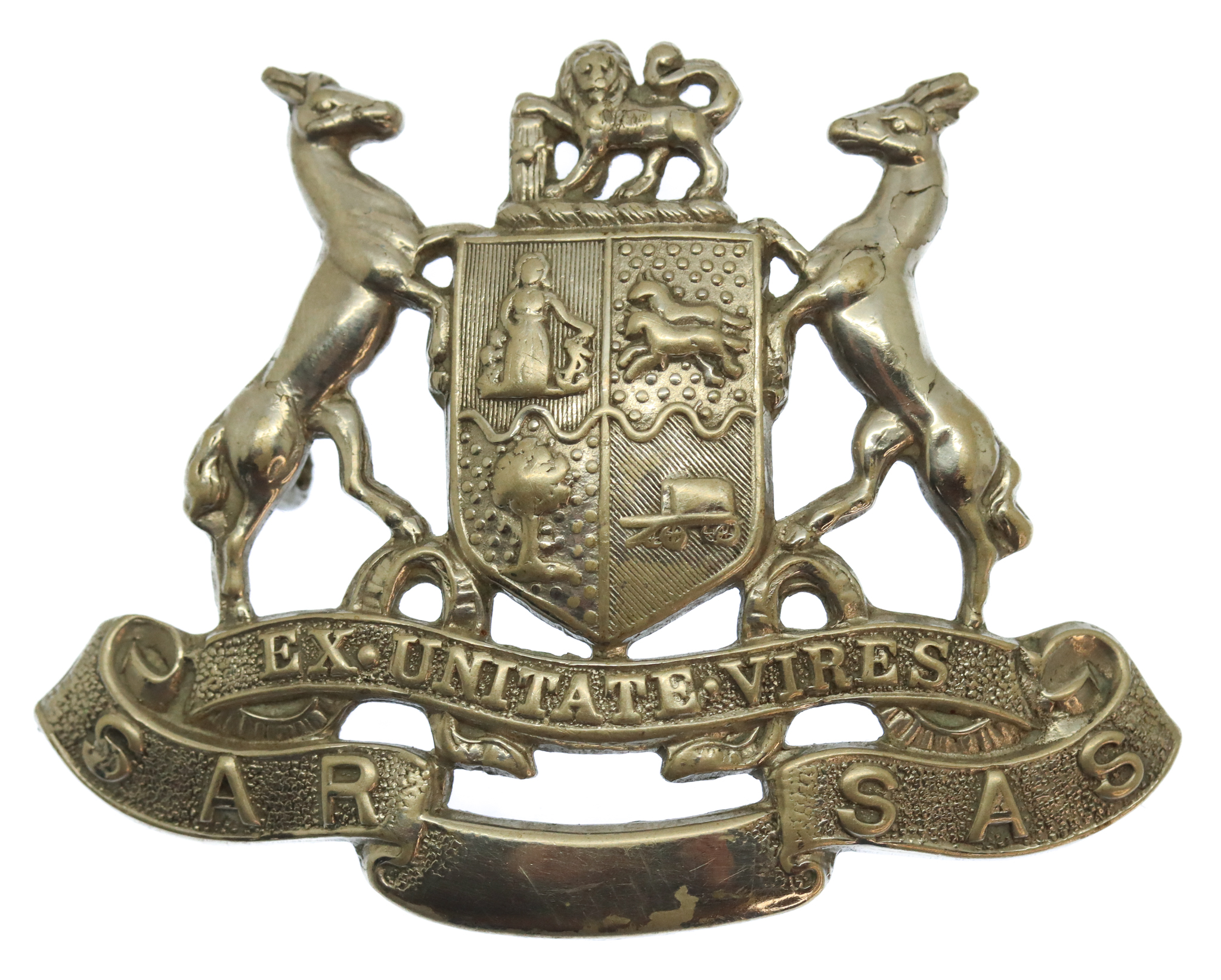 South African Railways Police Chrome Cap Badge