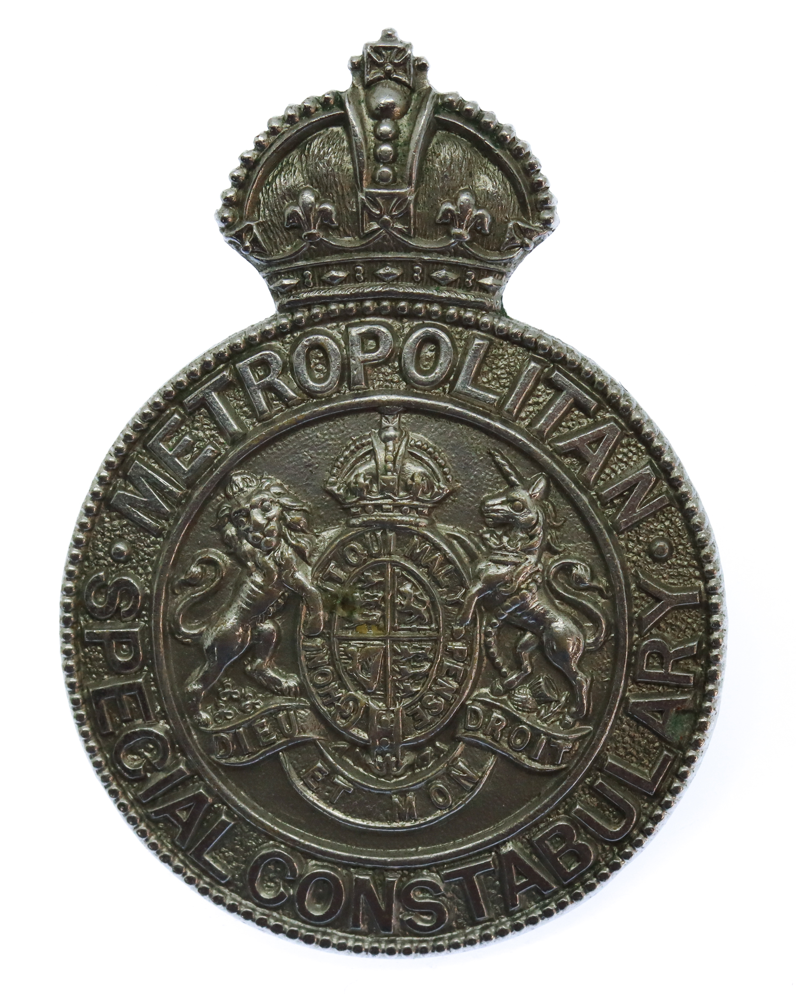 Metropolitan Special Constabulary Chrome Cap Badge - King's Crown