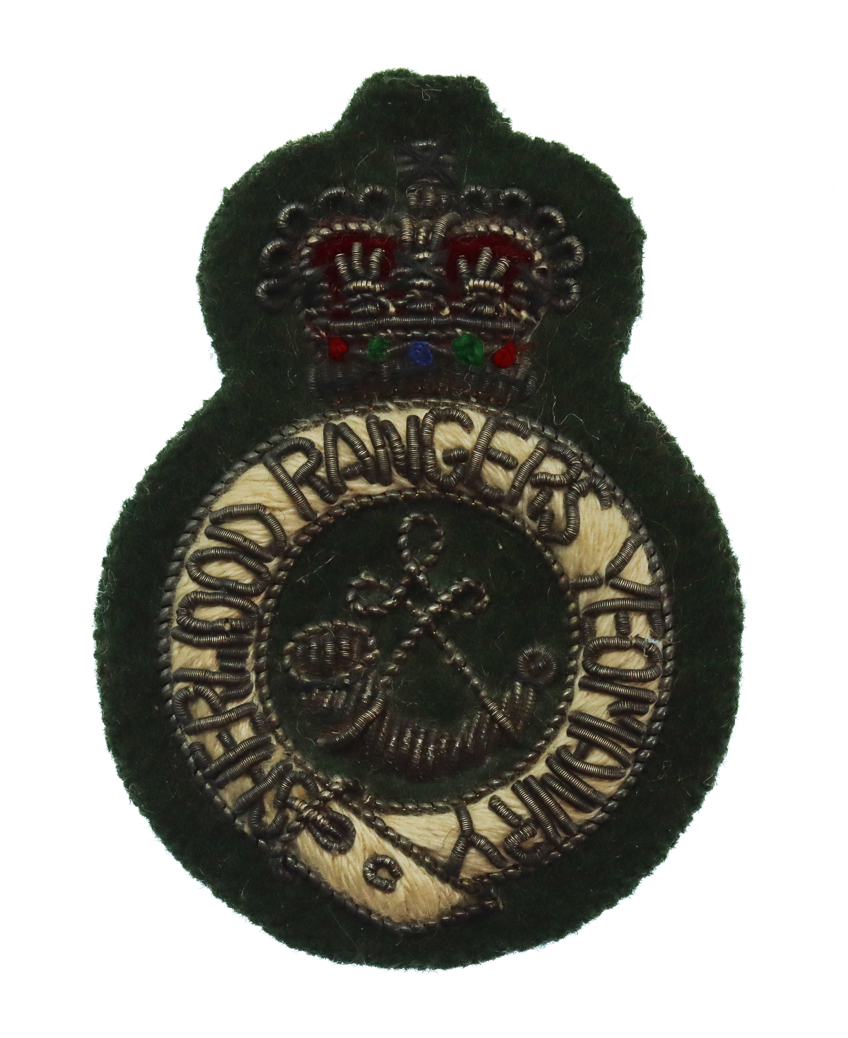 Sherwood Rangers Yeomanry Officer's Bullion Beret Badge - Queen's Crown