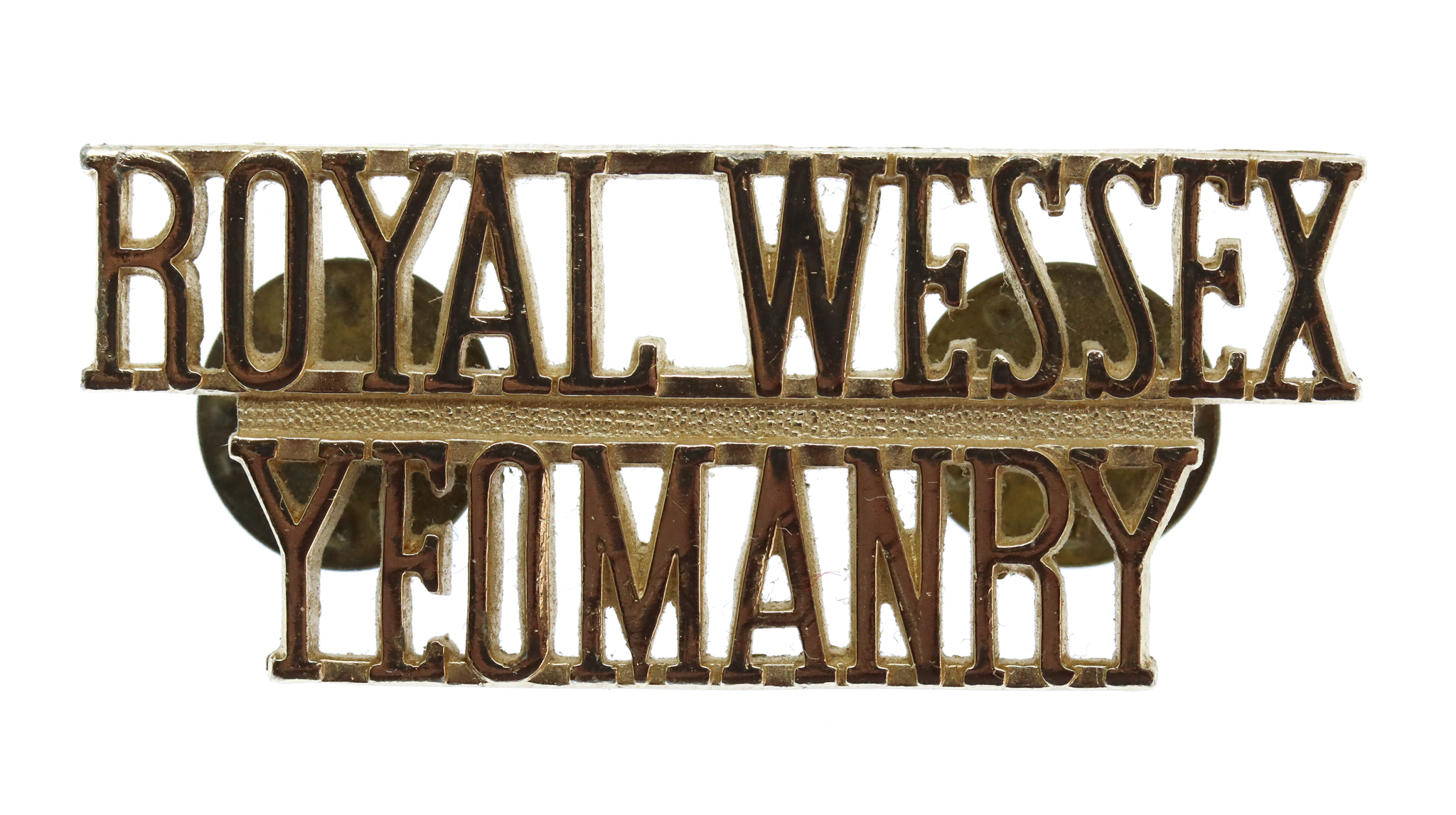 Royal Wessex Yeomanry (ROYAL WESSEX/YEOMANRY) Anodised (Staybrite) Shoulder Title