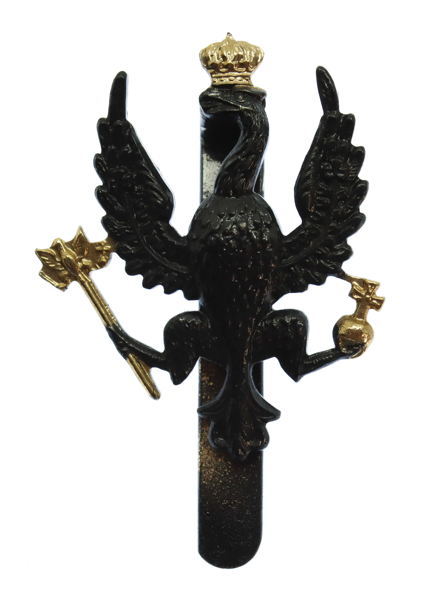 14th/20th King's Hussars Black Anodised (Staybrite) Cap Badge