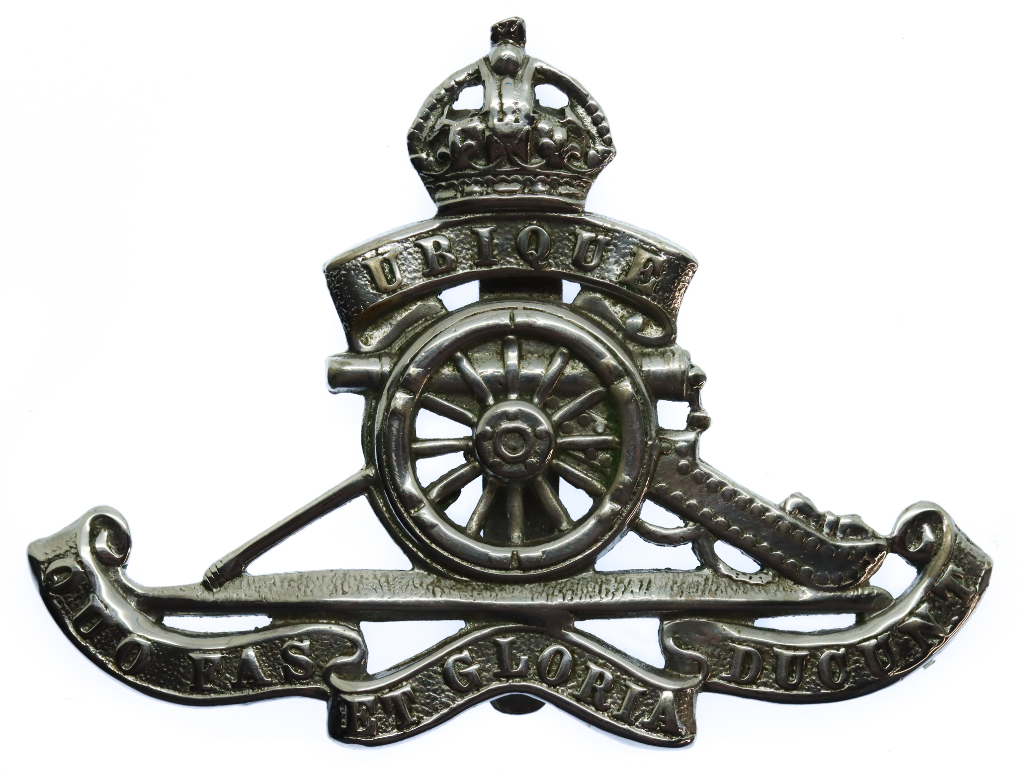 Royal Artillery Chrome Cap Badge - King's Crown