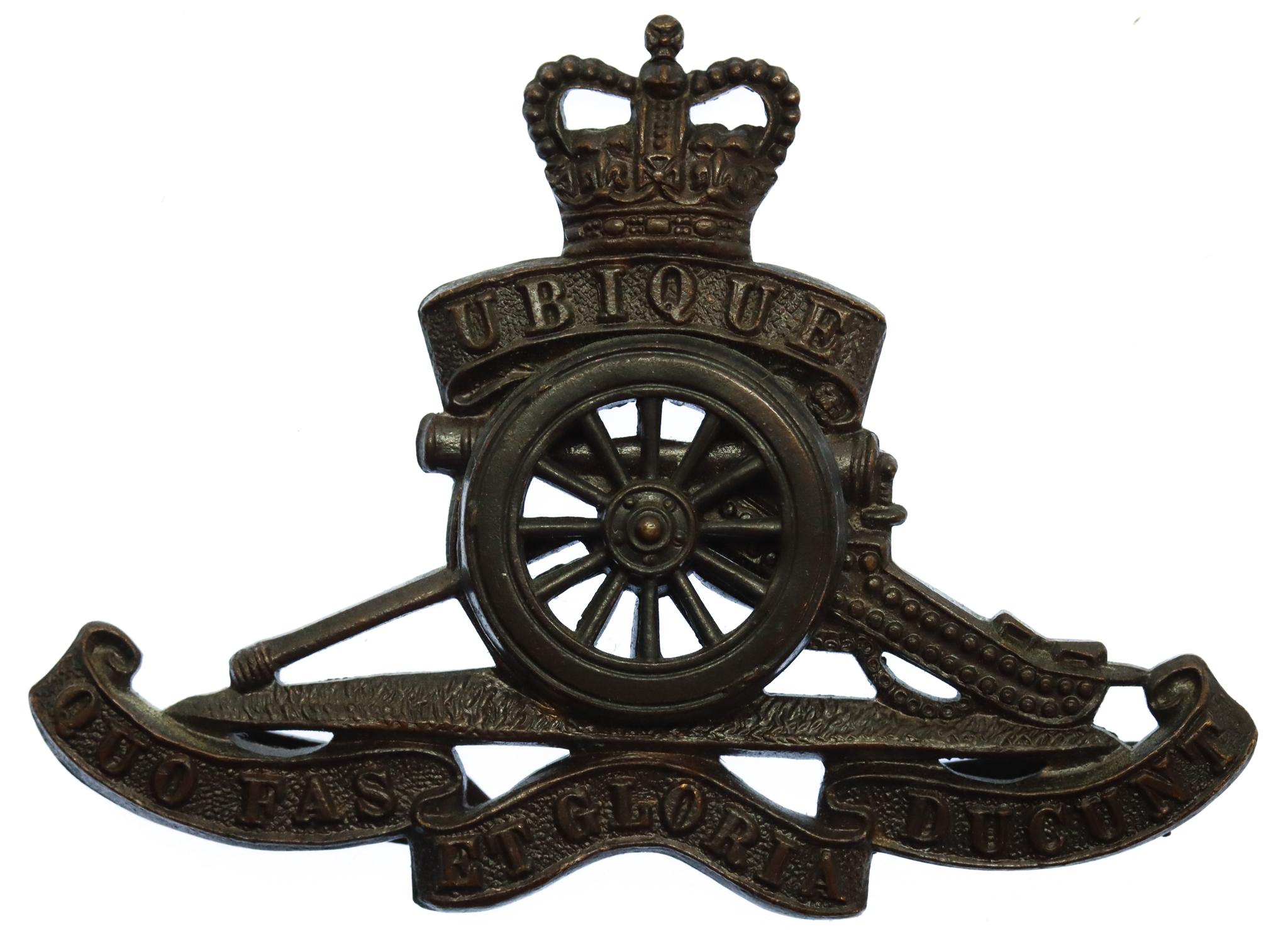 Royal Artillery Officer's Service Dress Cap Badge - Queen's Crown